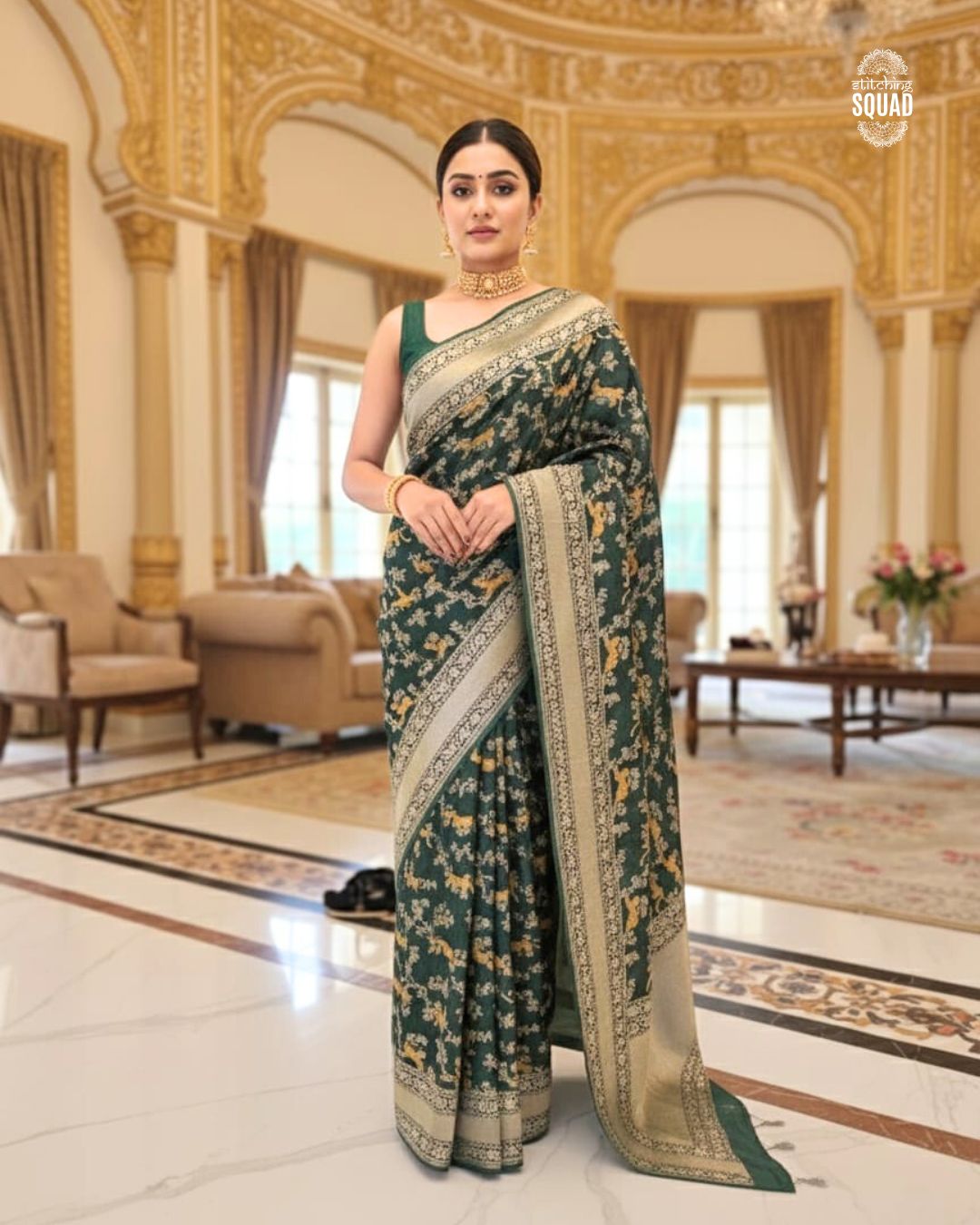 SILK SHIKARGA SAREE  WOWEN WITH ZARI