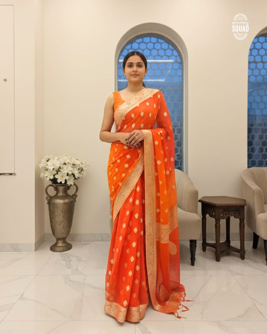 CHIFFON SAREE HIGHLIGHT WITH 2D COLOR