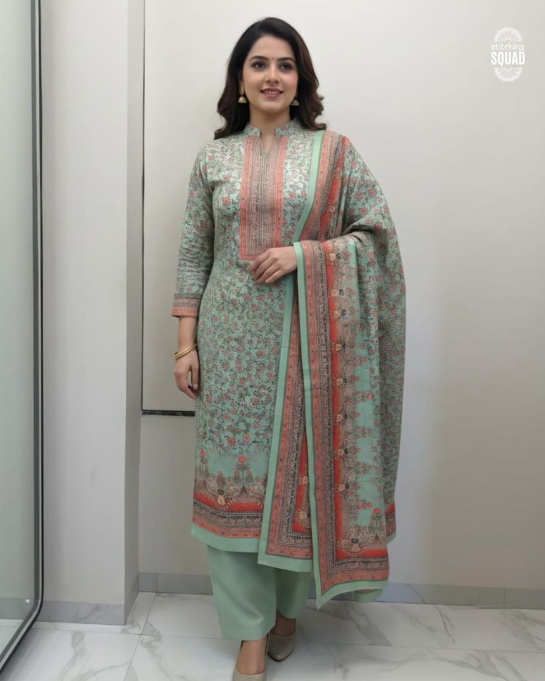 Elegant Unstitch Pashmina Woolen Printed Suit Set
