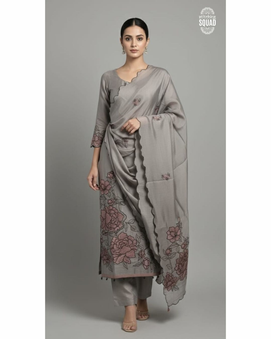 Tissue Patchwork Embroidered Unstitched Suit Set