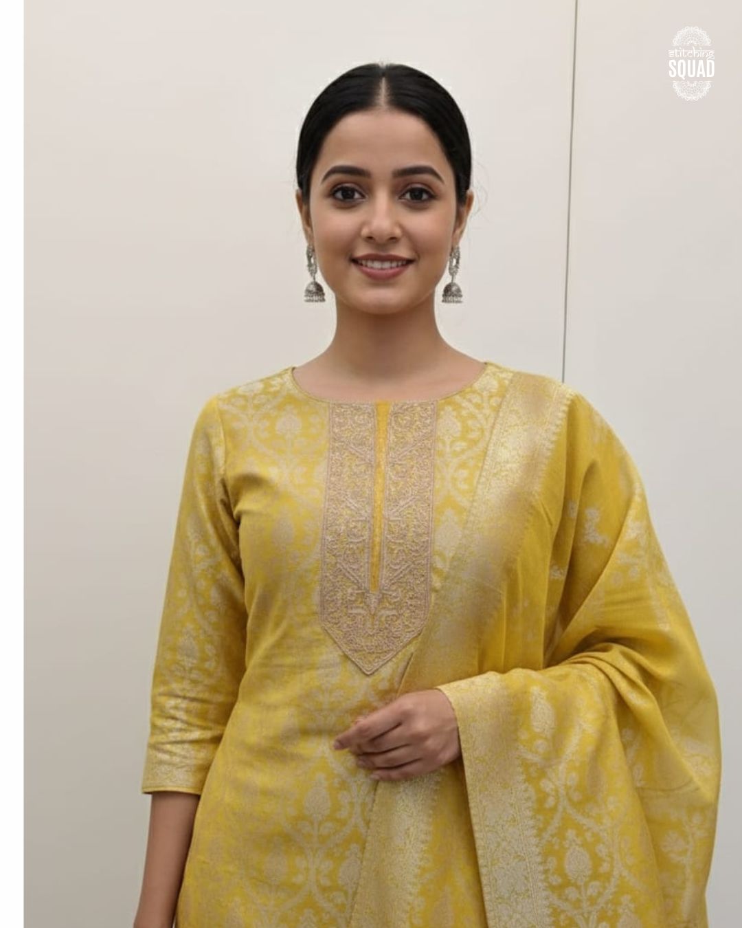 The Brocade Brilliance: Luxurious Metallic Ensembles with Hand-Inspired Machine Work.