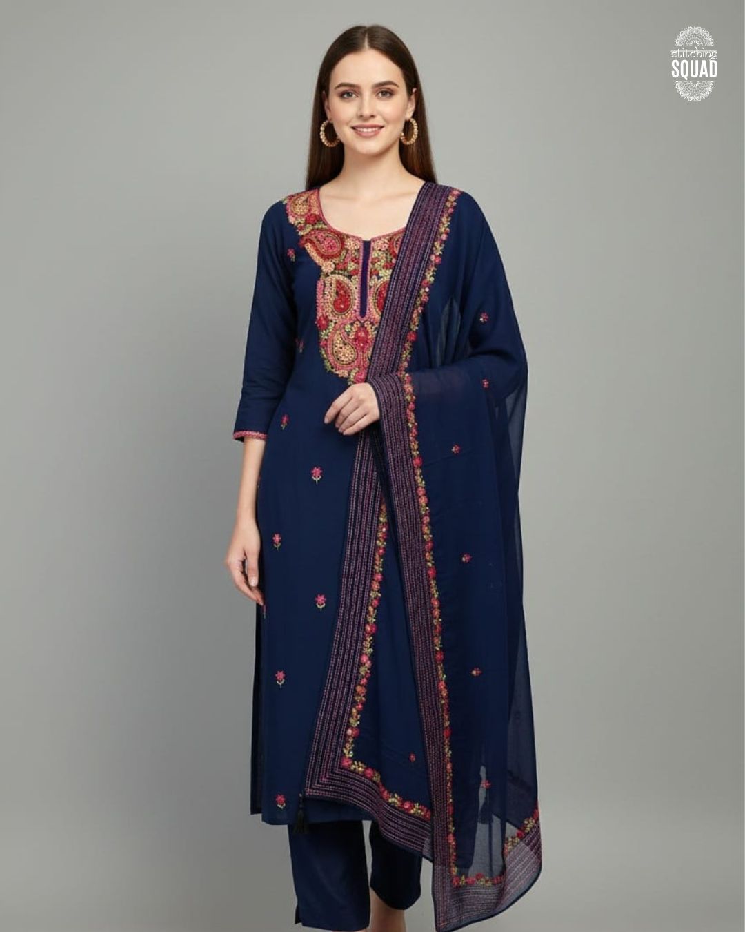 Jewel-Tone Elegance: Georgette Ensembles with Intricate Karachi Work