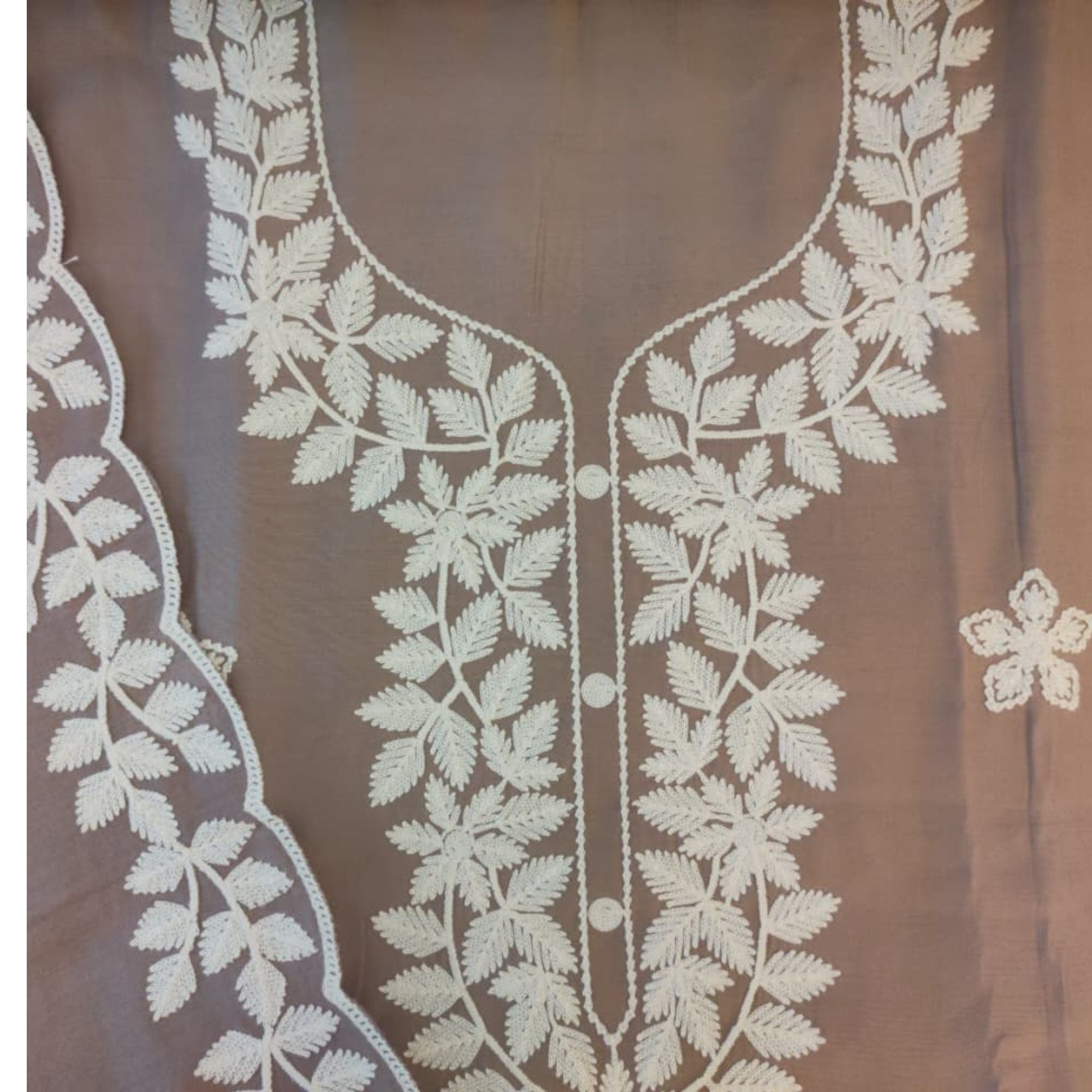 COTTON UNSTITCH SUIT, HIGHLIGHT WITH MACHINE THREAD EMBROIDERY