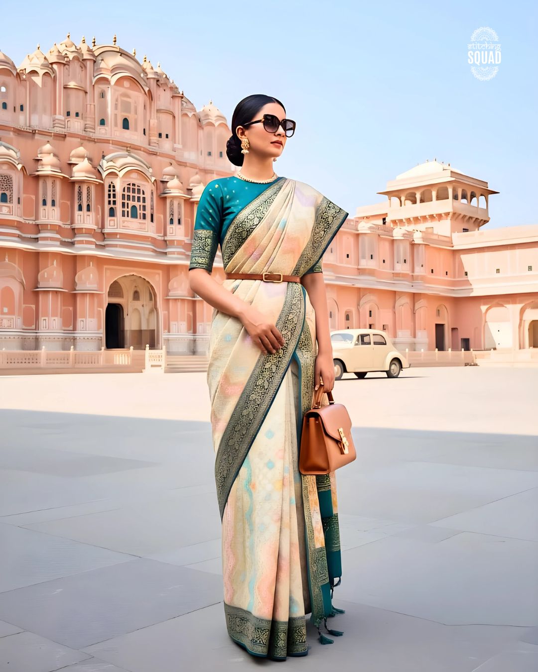 BANDHEJ BANARASI SAREE HIGHLIGHT WITH PESTAL COLORS
