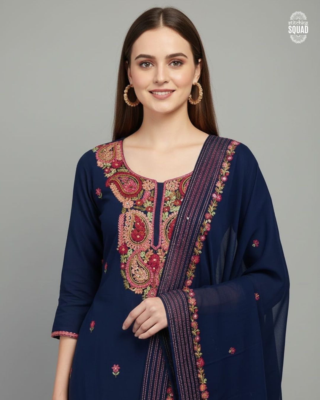 Jewel-Tone Elegance: Georgette Ensembles with Intricate Karachi Work