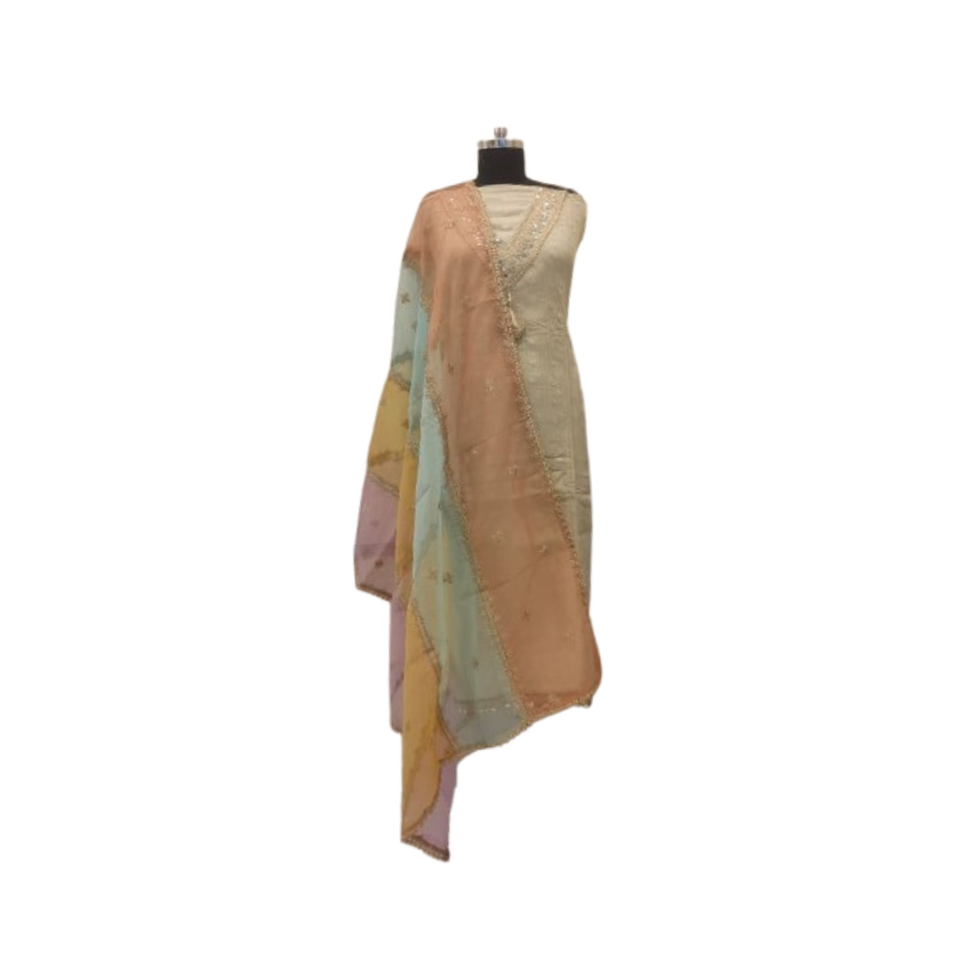 TISSUE UNSTITCH SUIT, HIGHLIGHT WITH MACHINE EMBROIDERY.