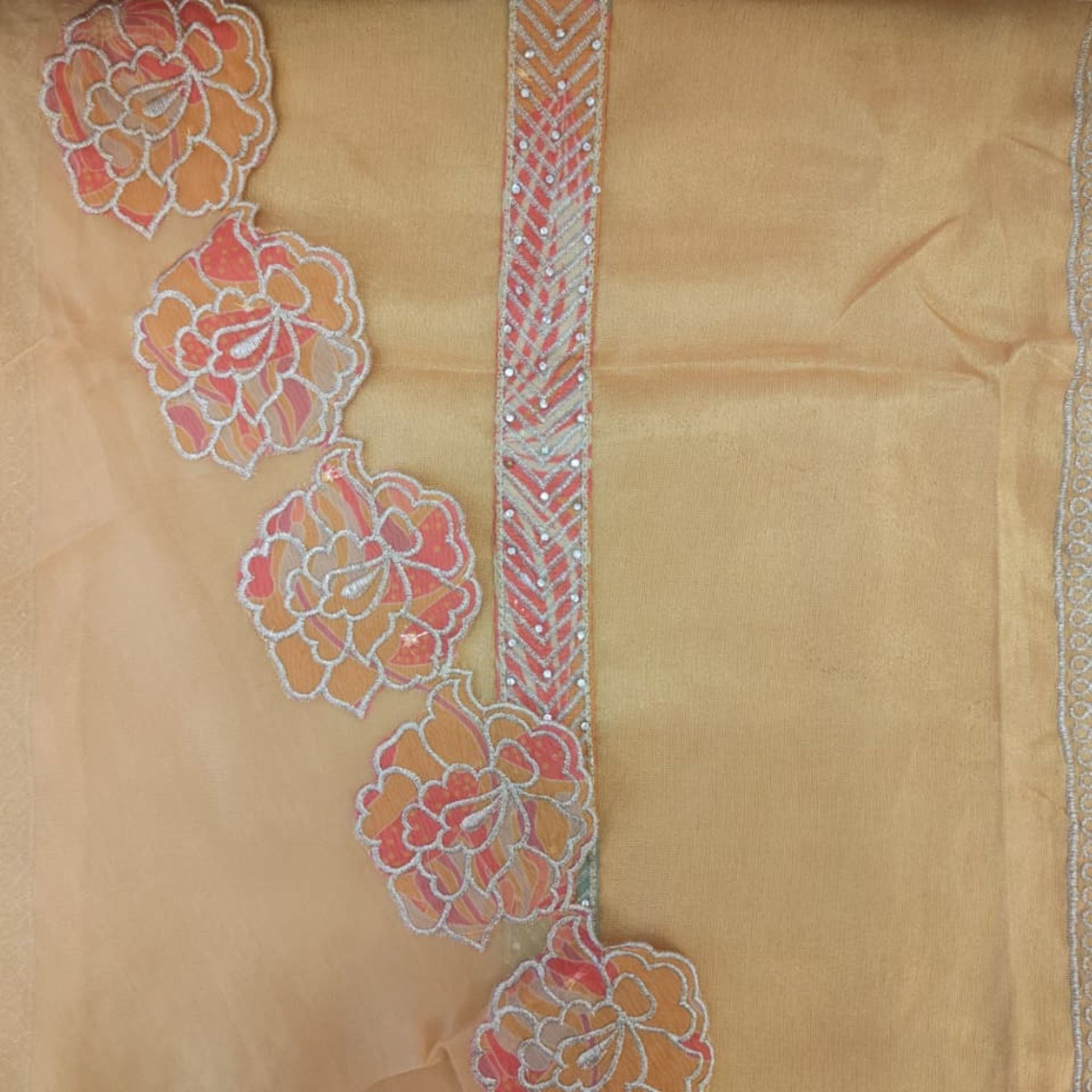 TISSUE UNSTITCH SUIT HIGHLIGHT WITH MACHINE EMBROIDERY