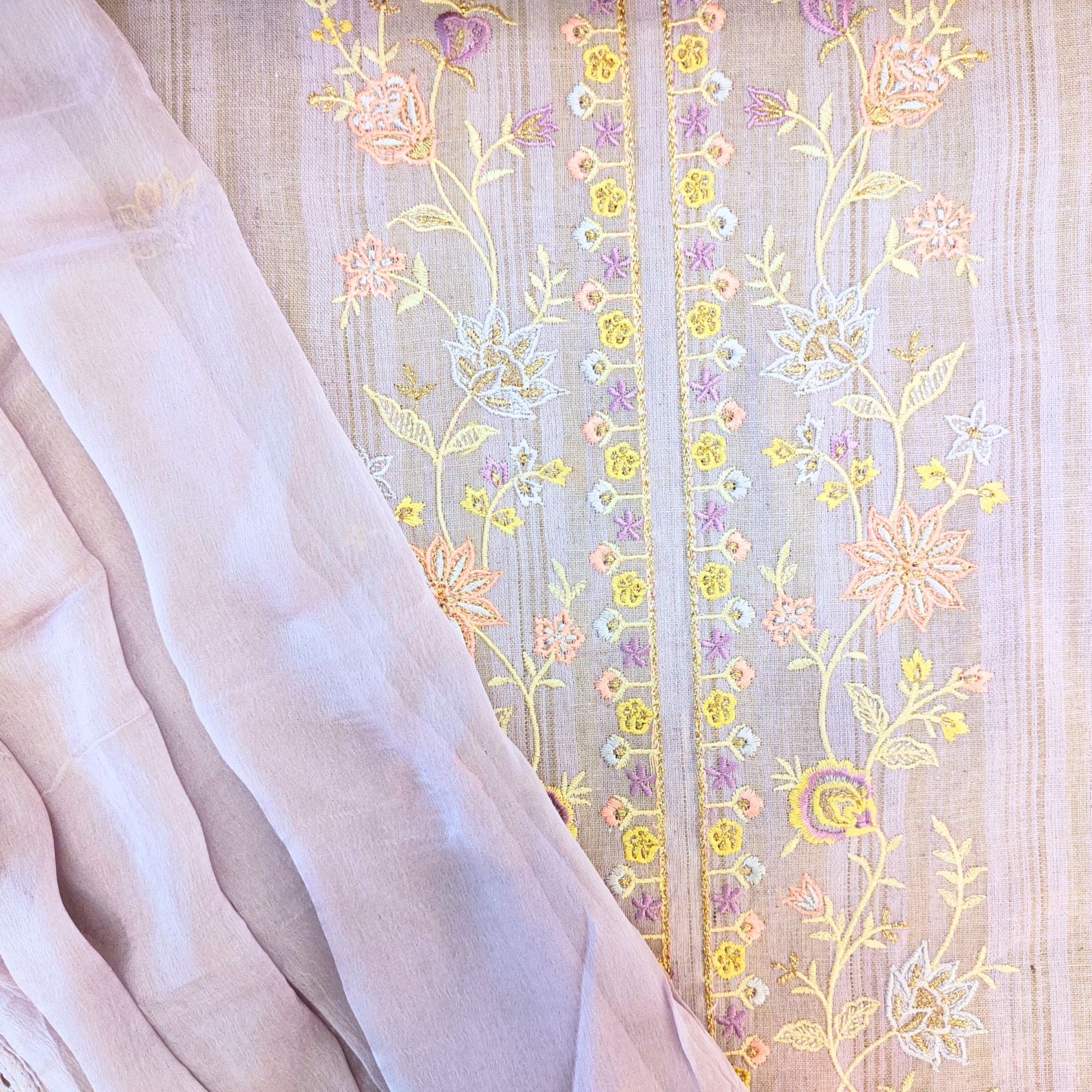 Stripes meet sophistication! Beautifully embroidered cotton suits for women for effortless style