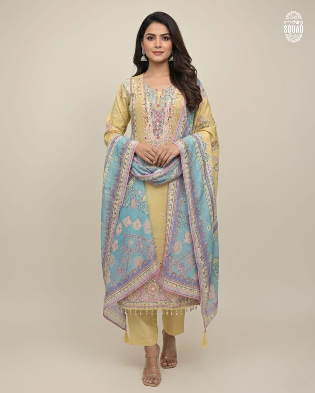 Intricately Crafted Ethnic Unstitch Wear in Soft Hues, Made for Refined Everyday Elegance