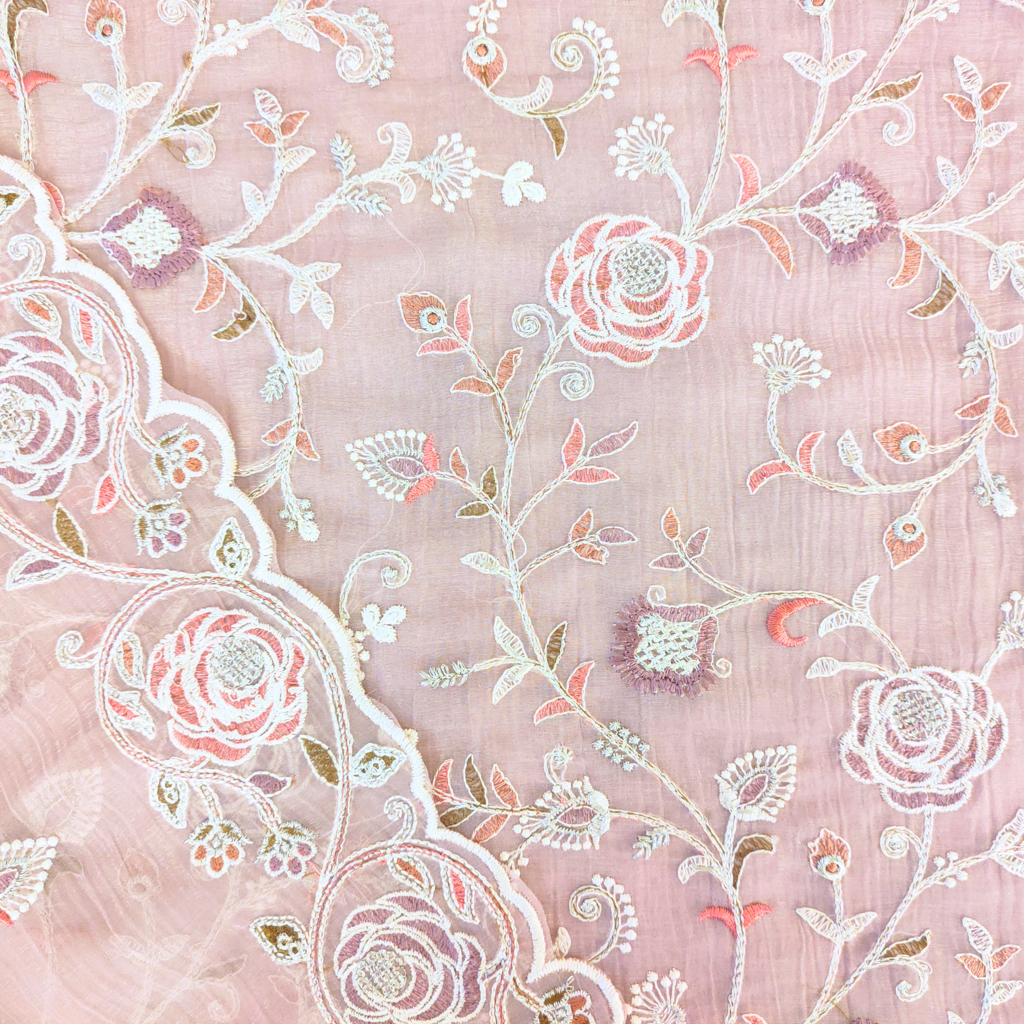 CHIFFON GEORGETTE SUIT WITH FLORAL MACHINE EMBROIDERY