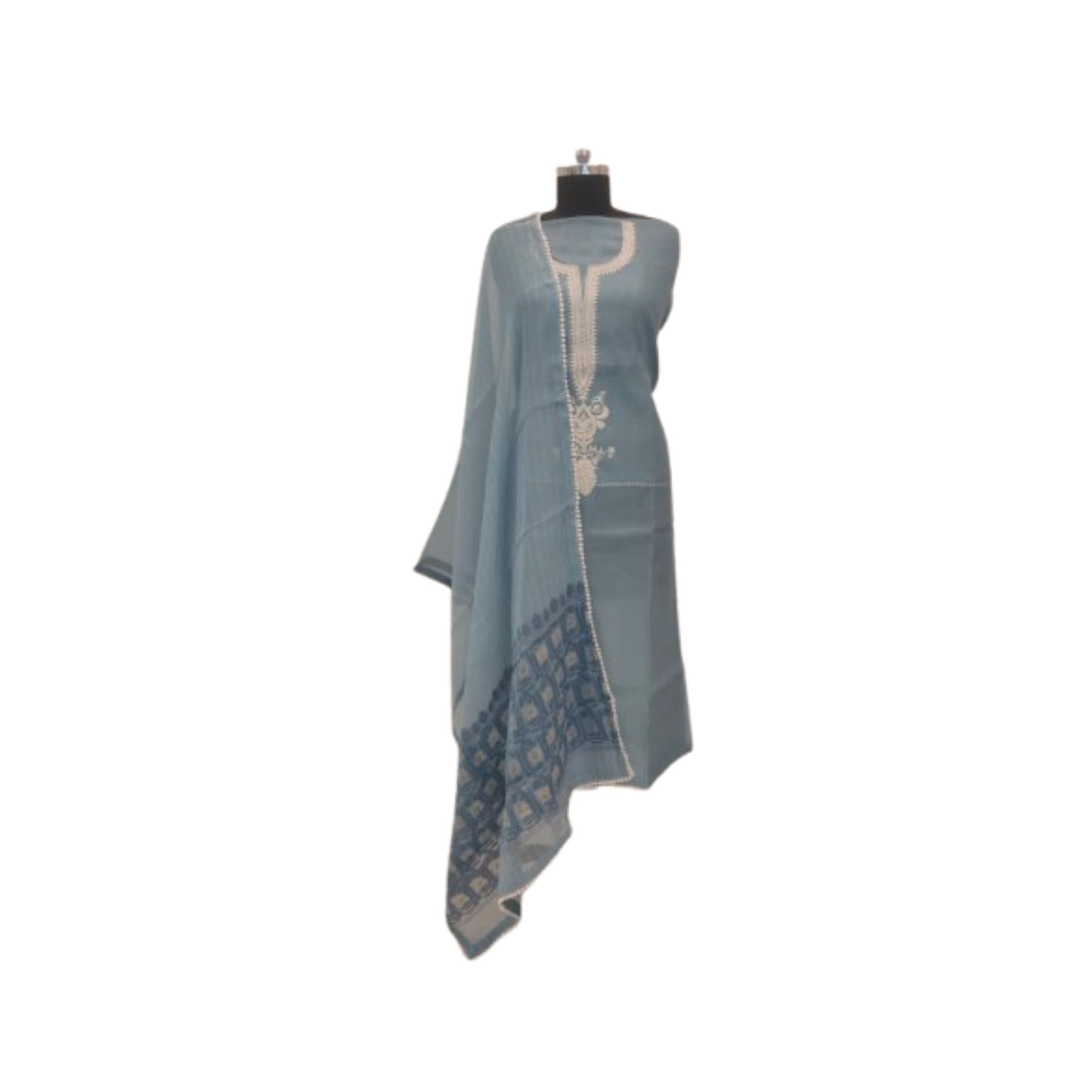 CHANDERI DHAKAI SUIT HIGHLIGHT WITH CORD WORK