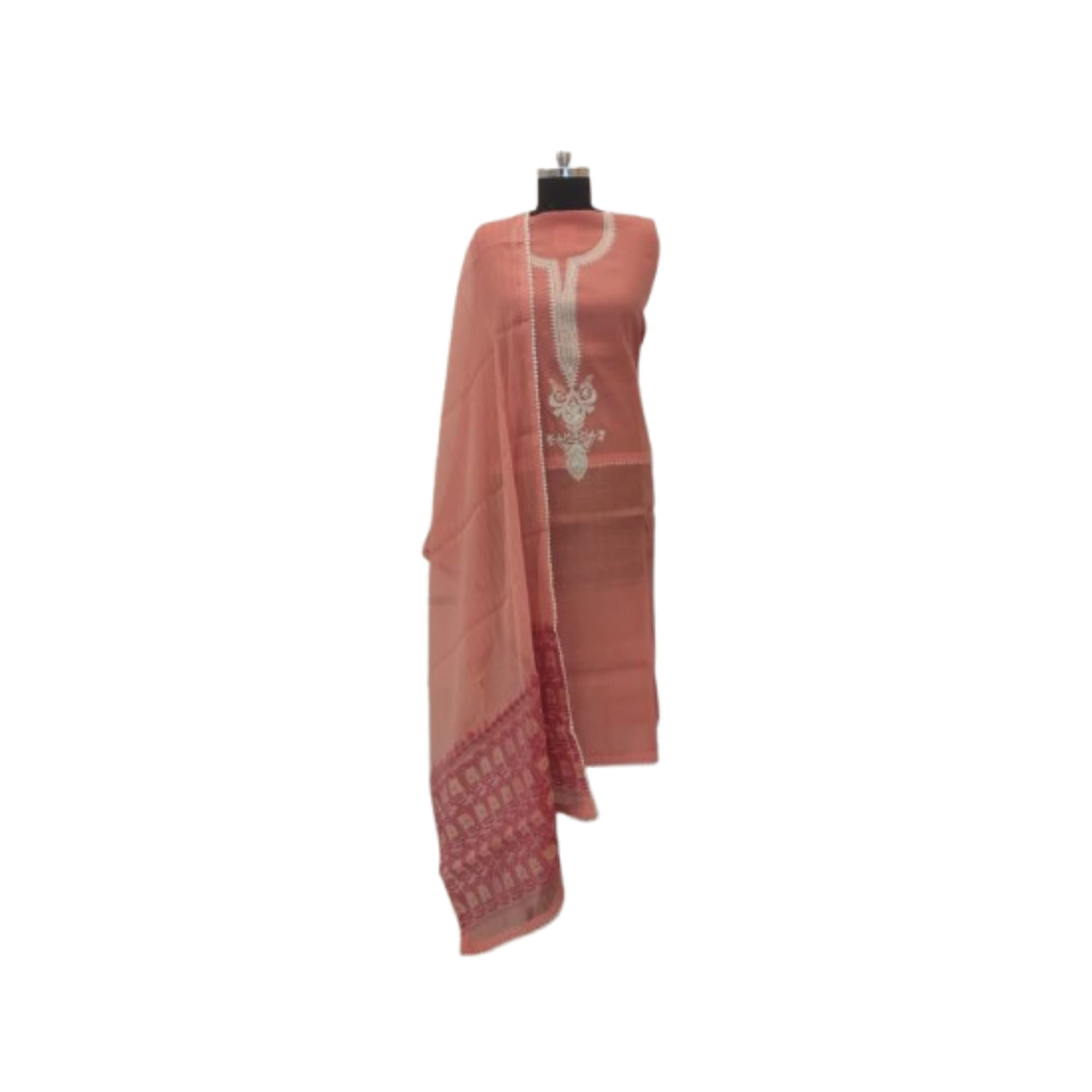 CHANDERI DHAKAI SUIT HIGHLIGHT WITH CORD WORK