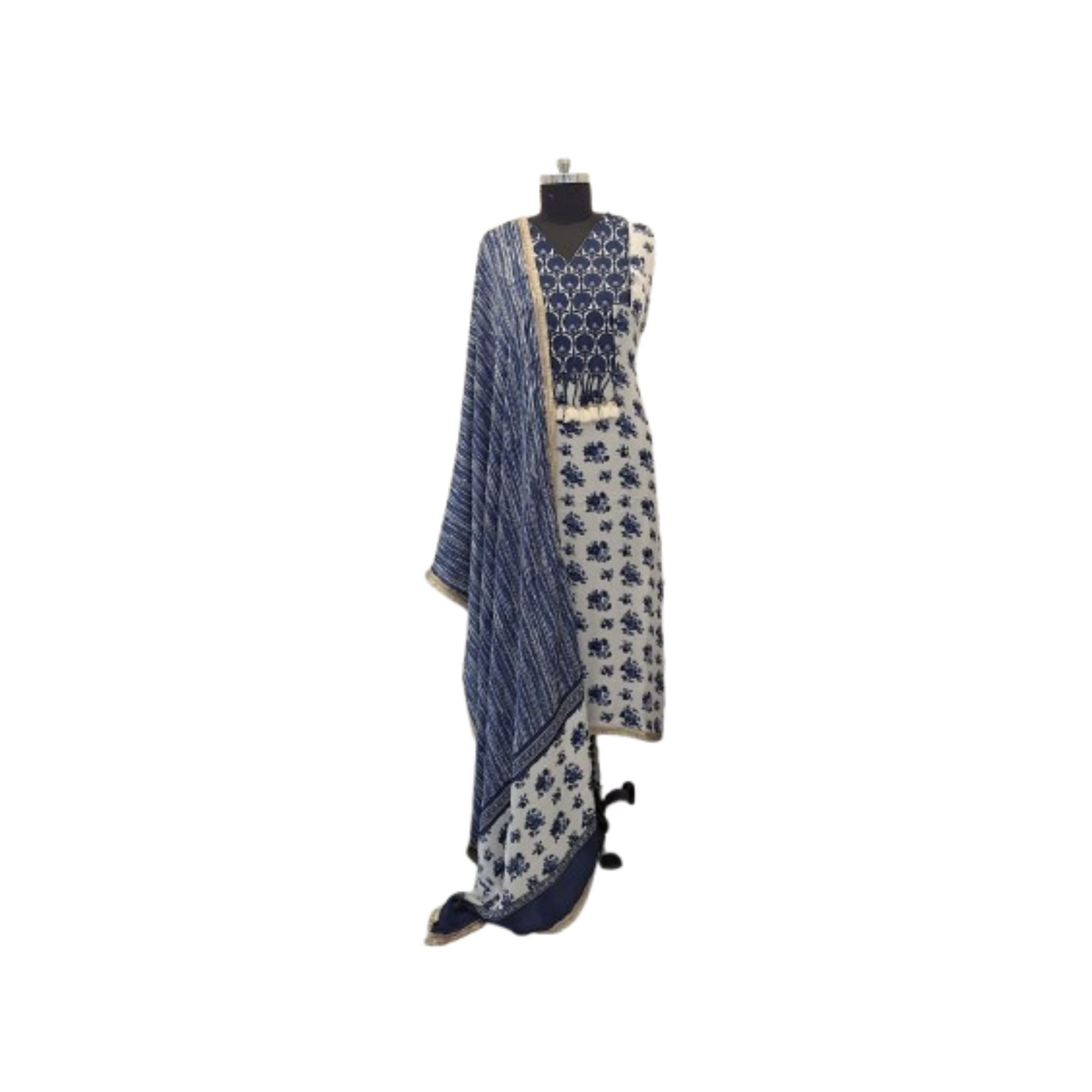 SATIN SILK PRINTED UNSTITCH SUIT