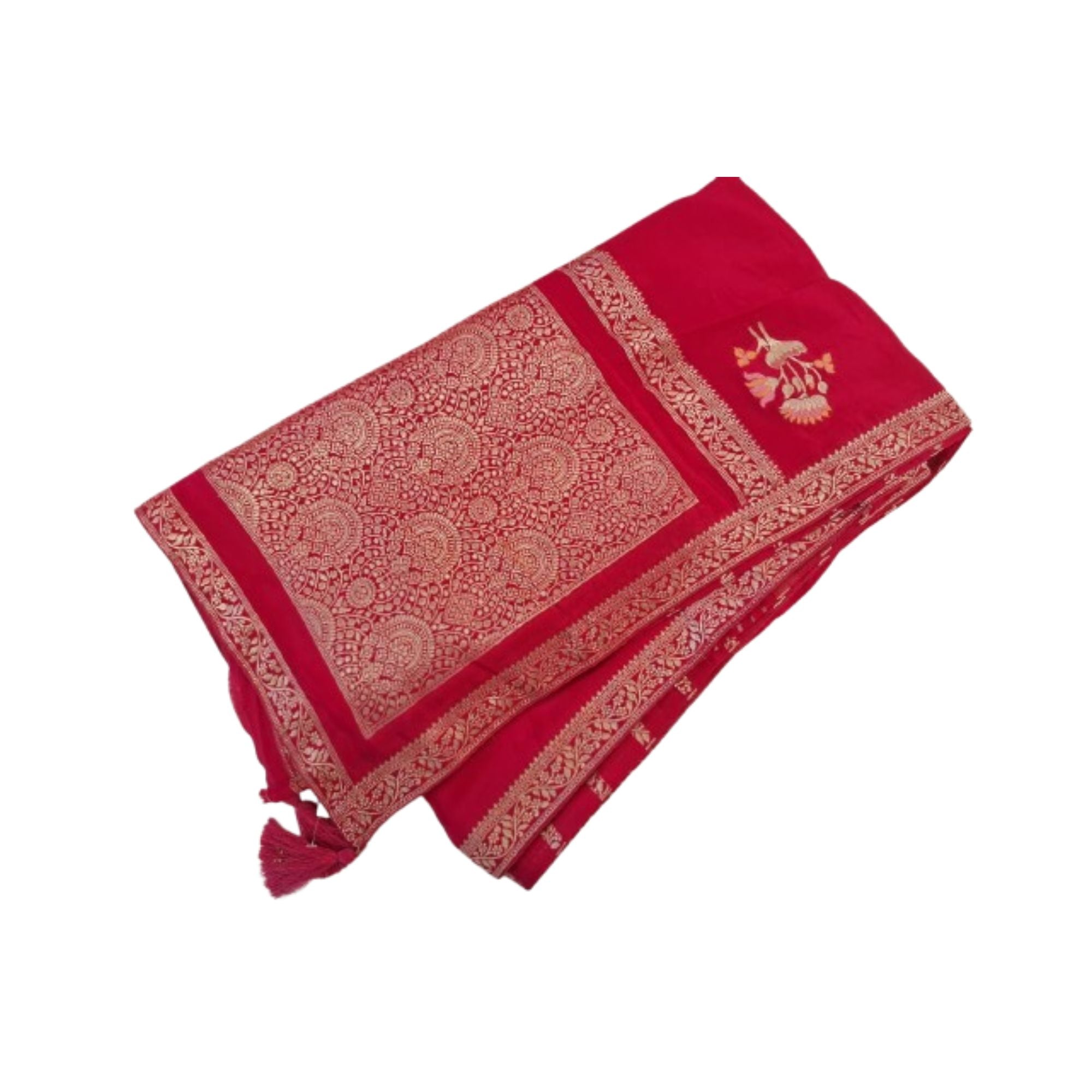 ITALIAN CRAPE SAREE WITH HEAVY ZARI PALLU