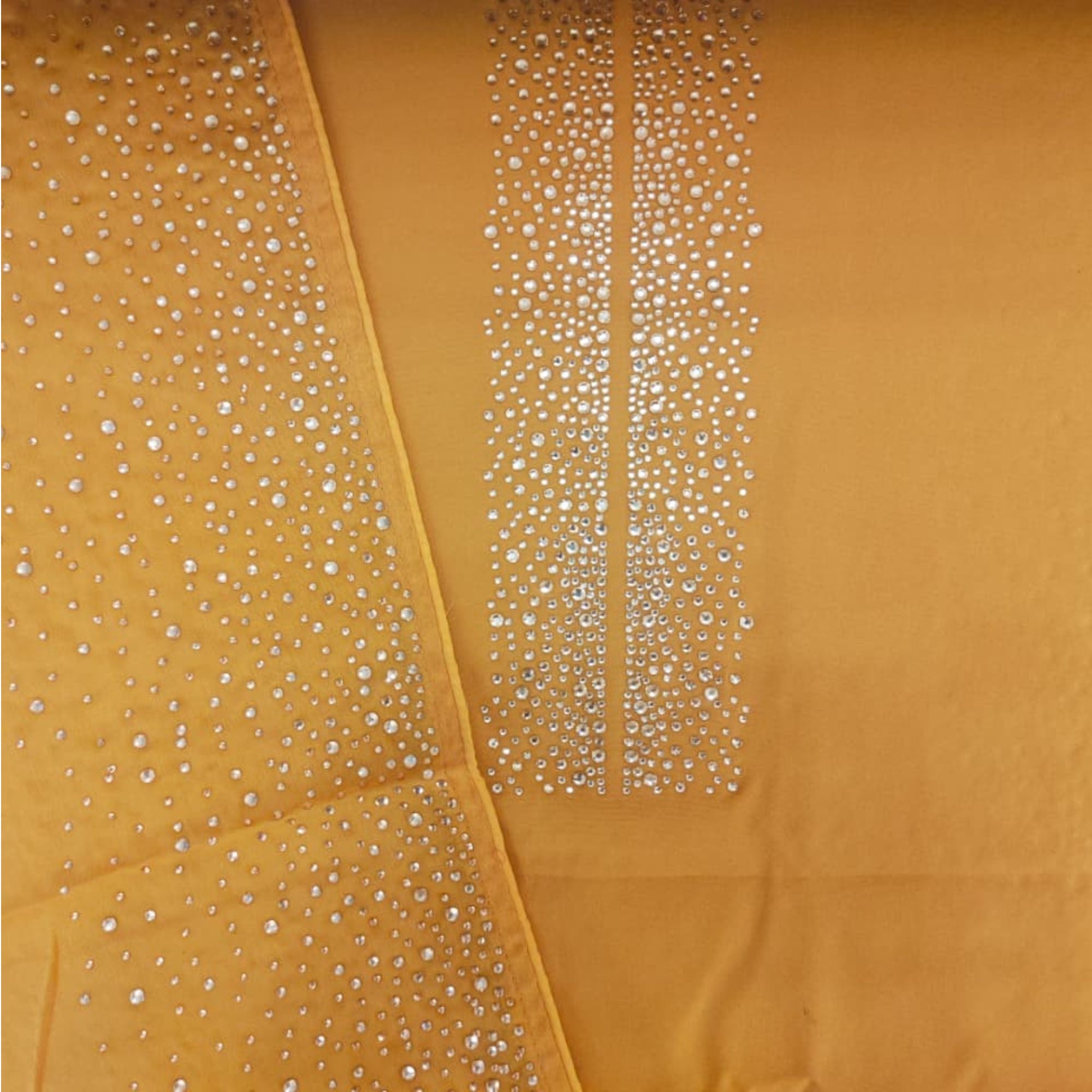 SATIN UNSTITCH SUIT HIGHLIGHT WITH STONE WORK