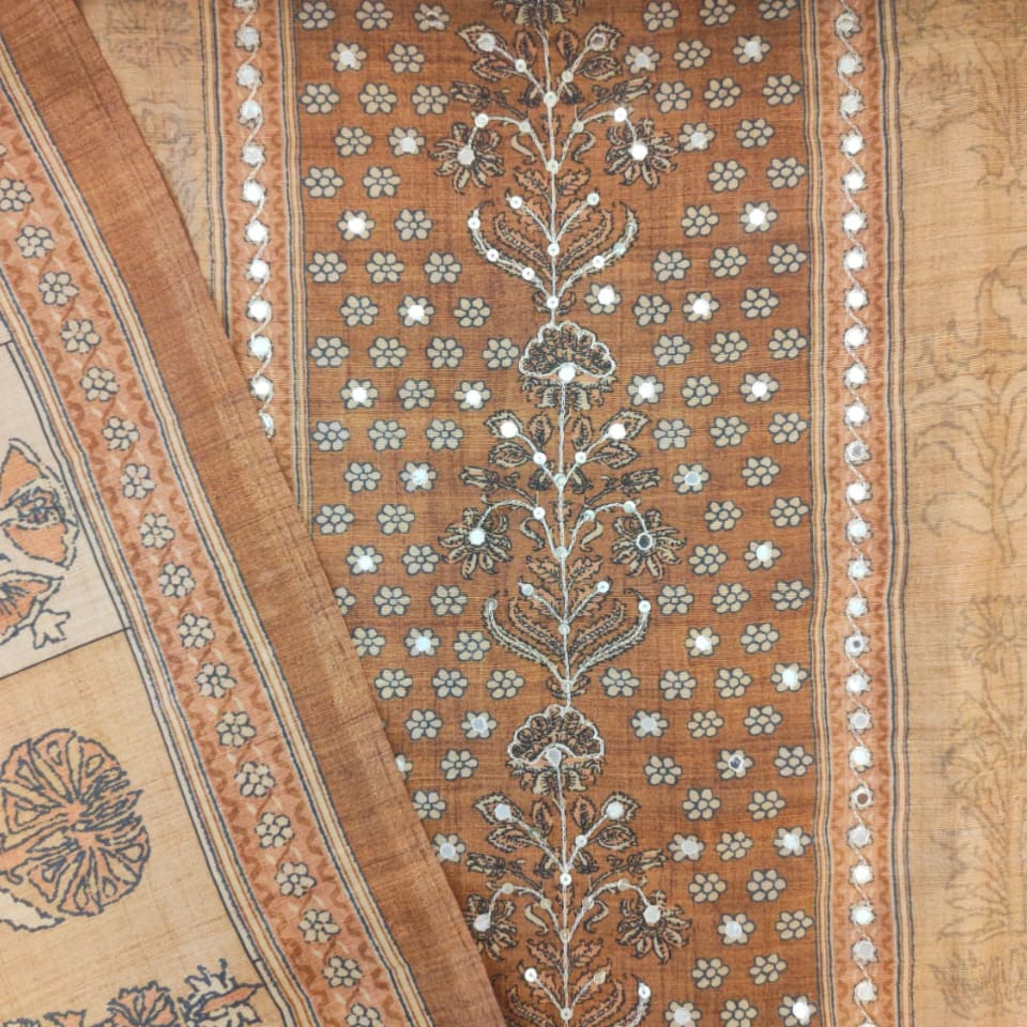 NOKIA SILK UNSTITCH SUIT HIGHLIGHT WITH RAJASTHANI MIRROR WORK