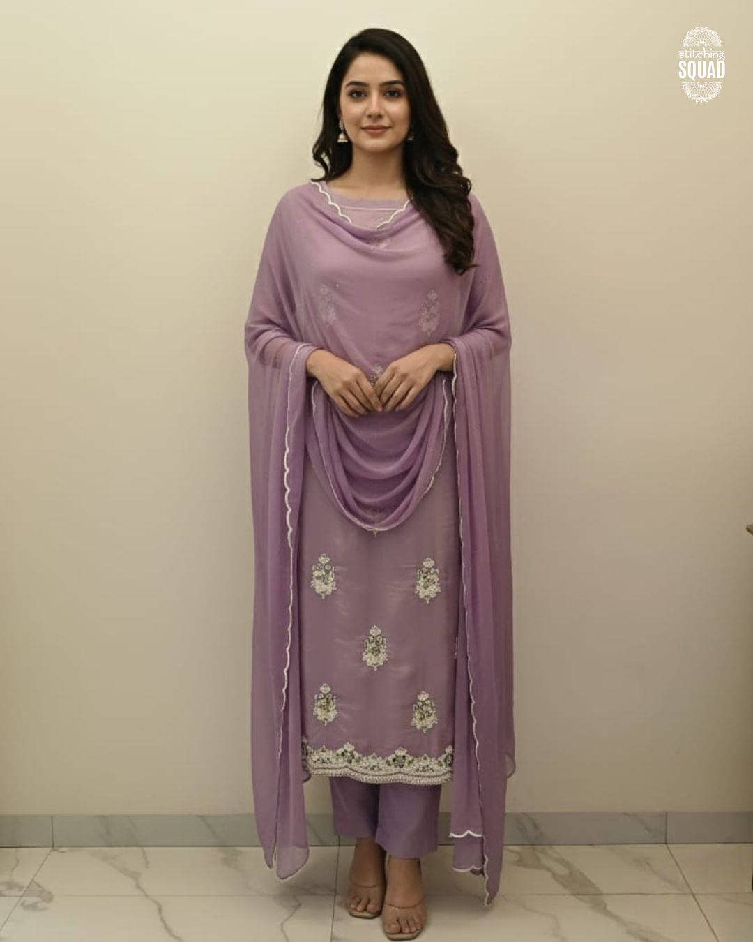 A SHIMMERING LUREX TISSUE ENSEMBLE ADORNED WITH CUTDANA, SEQUIN AND MULTI-COLOUR EMBROIDERY