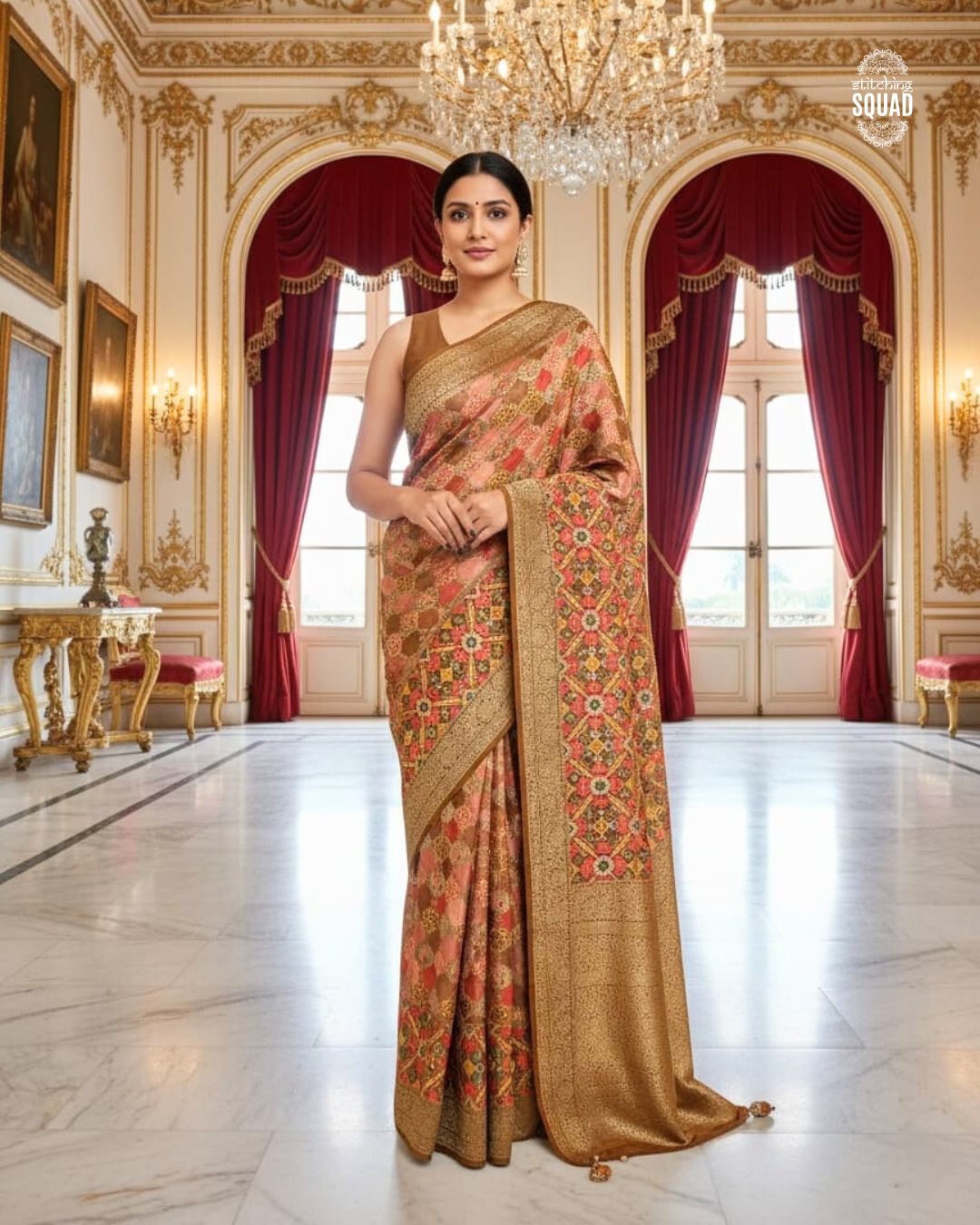 GAZZI BANDHEJ SILK SAREE WOVEN INTO ZARI
