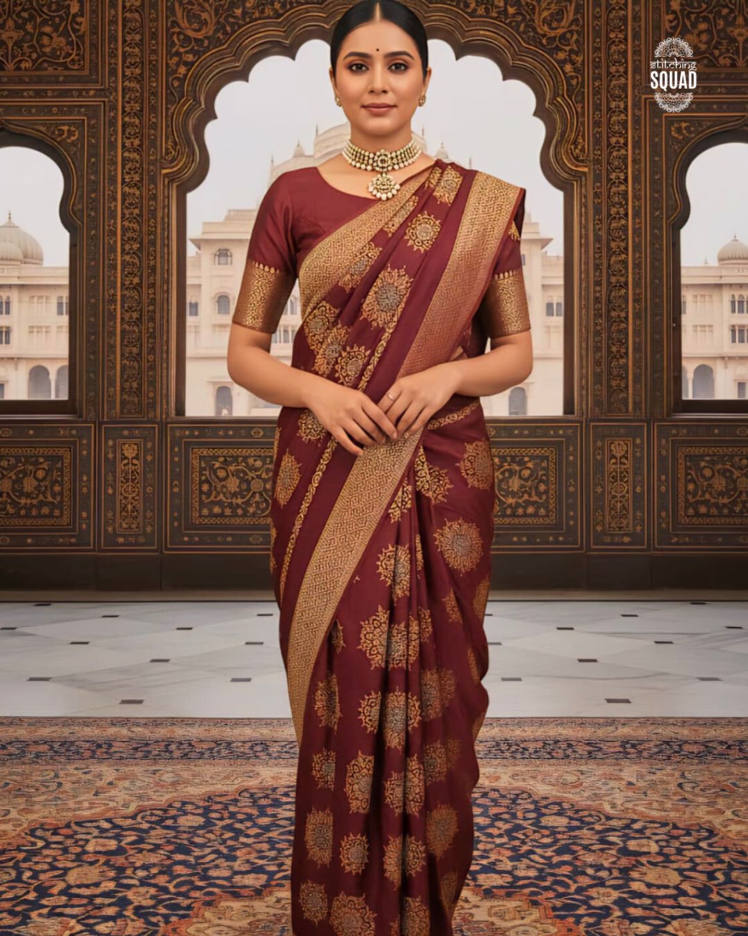 SILK BANARASI SAREE HIGHLIGHTED WITH ALL OVER BUTTI
