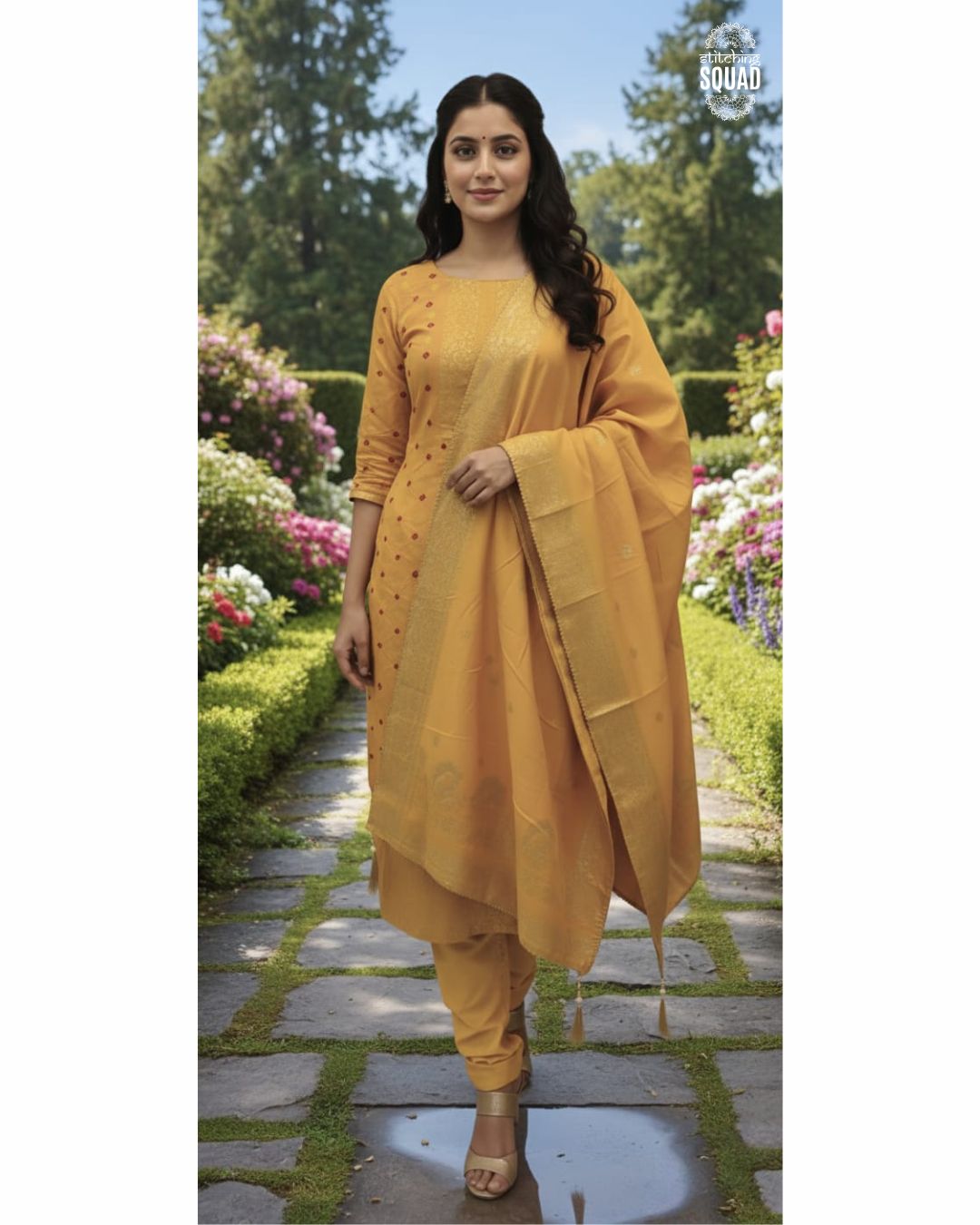 The Festive Knot: Bandhani & Zari Print Ensemble