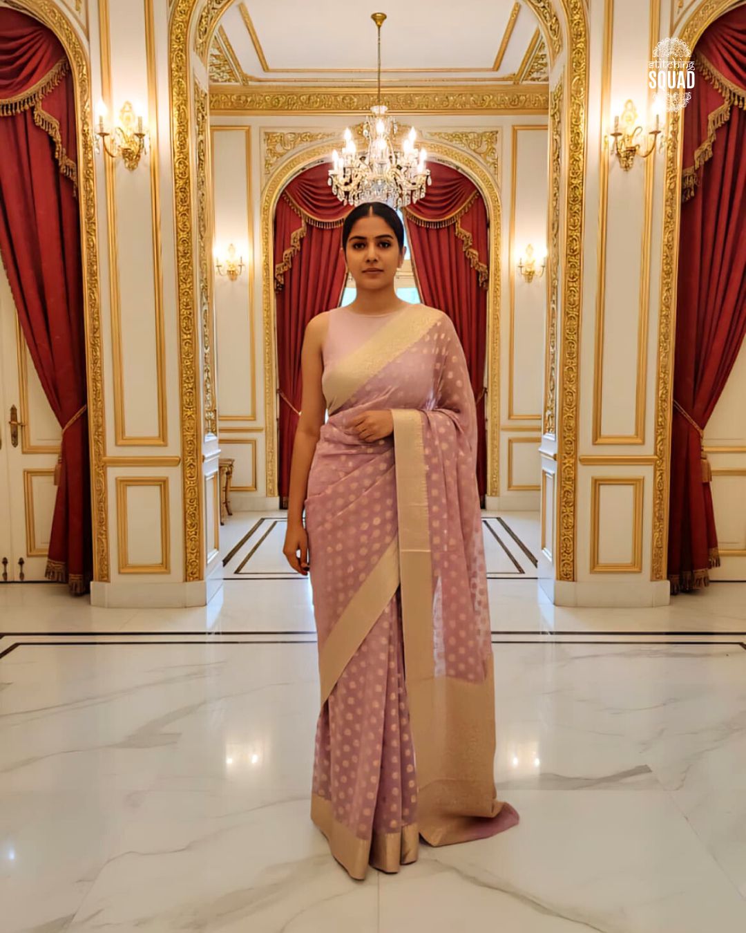 GEORGETTE SAREE  WOVEN WITH ZARI