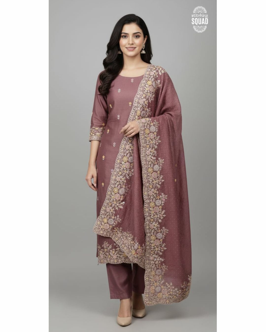 Technicolor Glow: Embroidered Crush Tissue Kurta & Dupatta