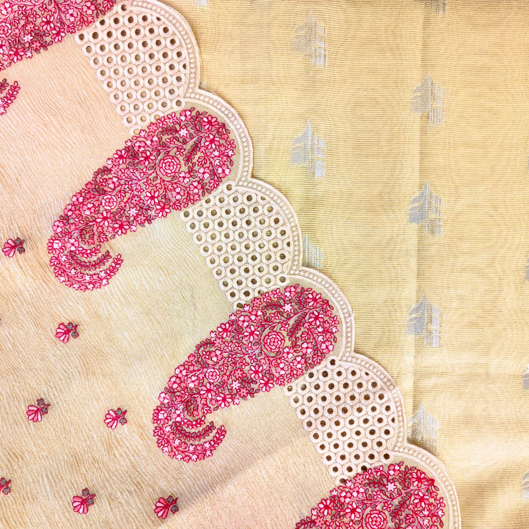 CHANDERI TISSUE SUIT WITH SUBTLE ZARI WEAVING