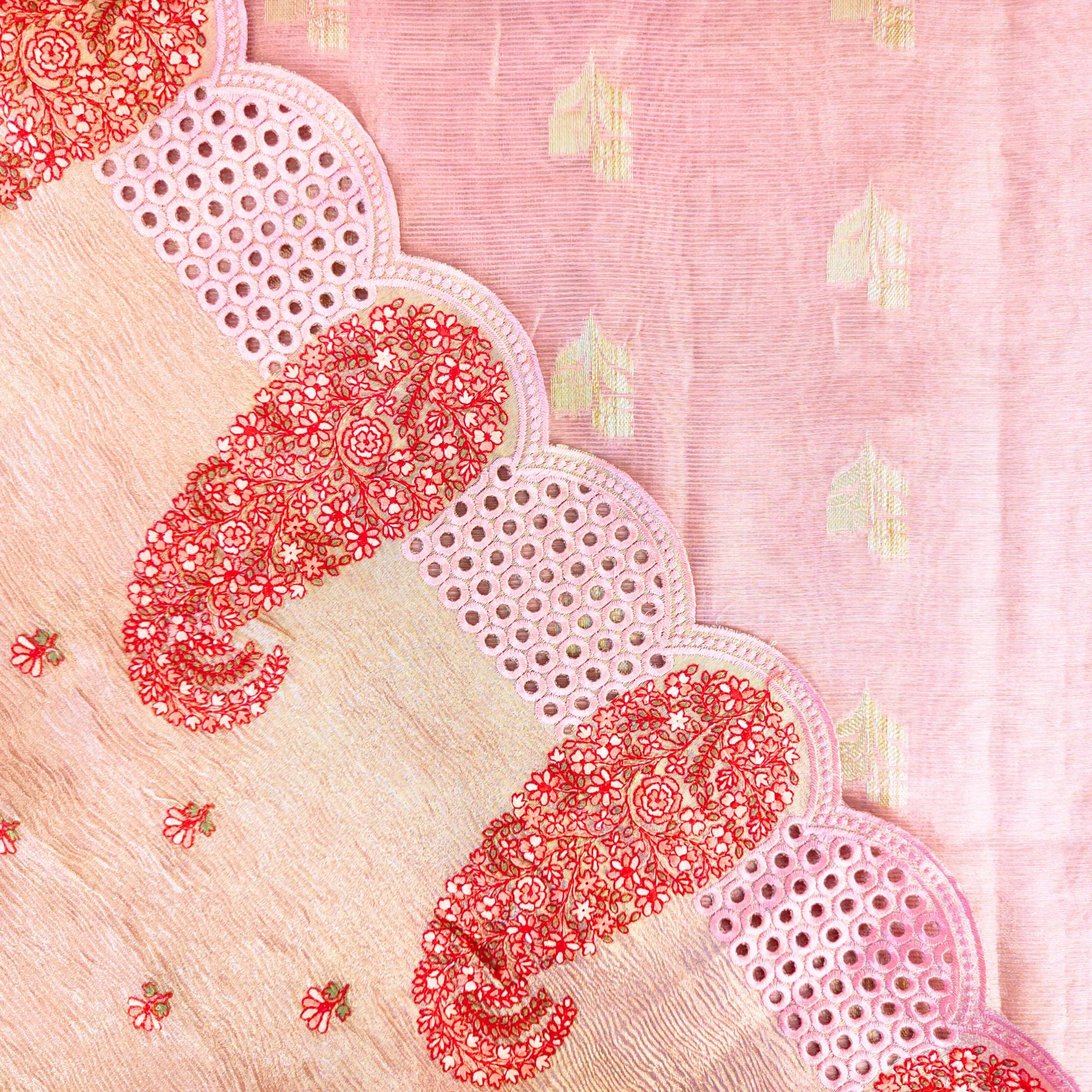 CHANDERI TISSUE SUIT WITH SUBTLE ZARI WEAVING