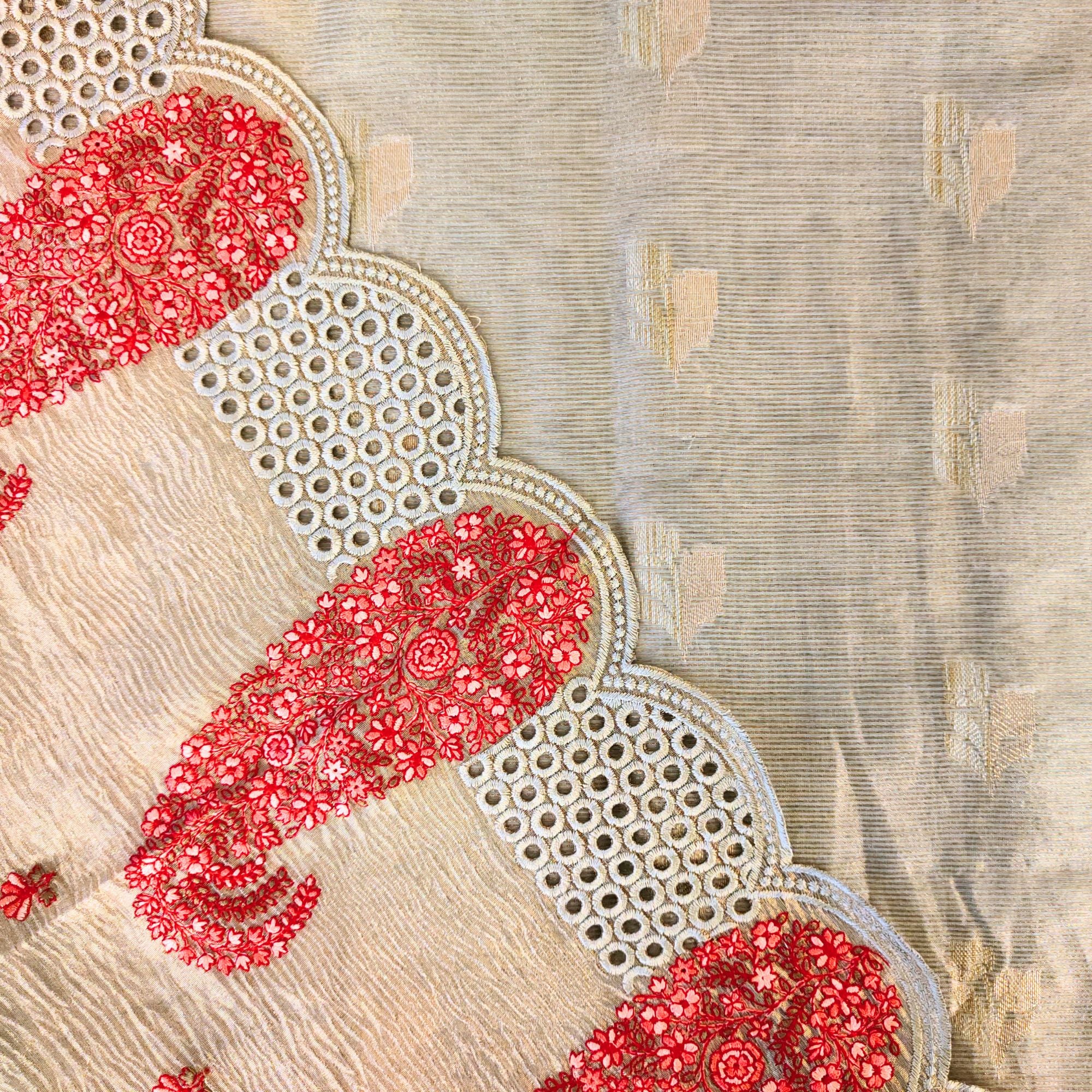 CHANDERI TISSUE SUIT WITH SUBTLE ZARI WEAVING