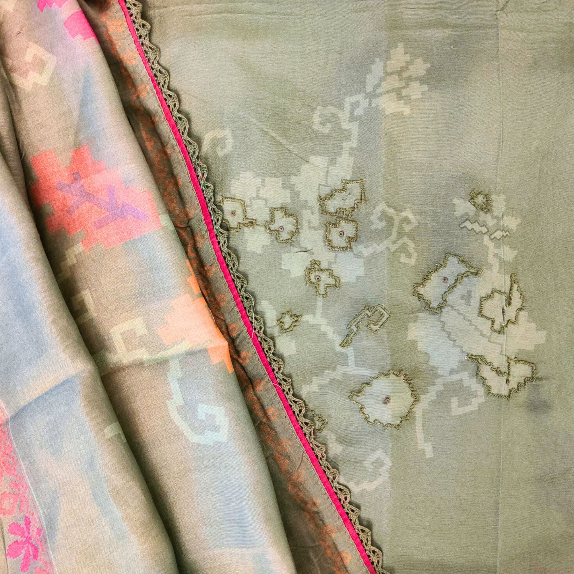 CREPE JACQUARD PRINTED UNSTITCH SUIT