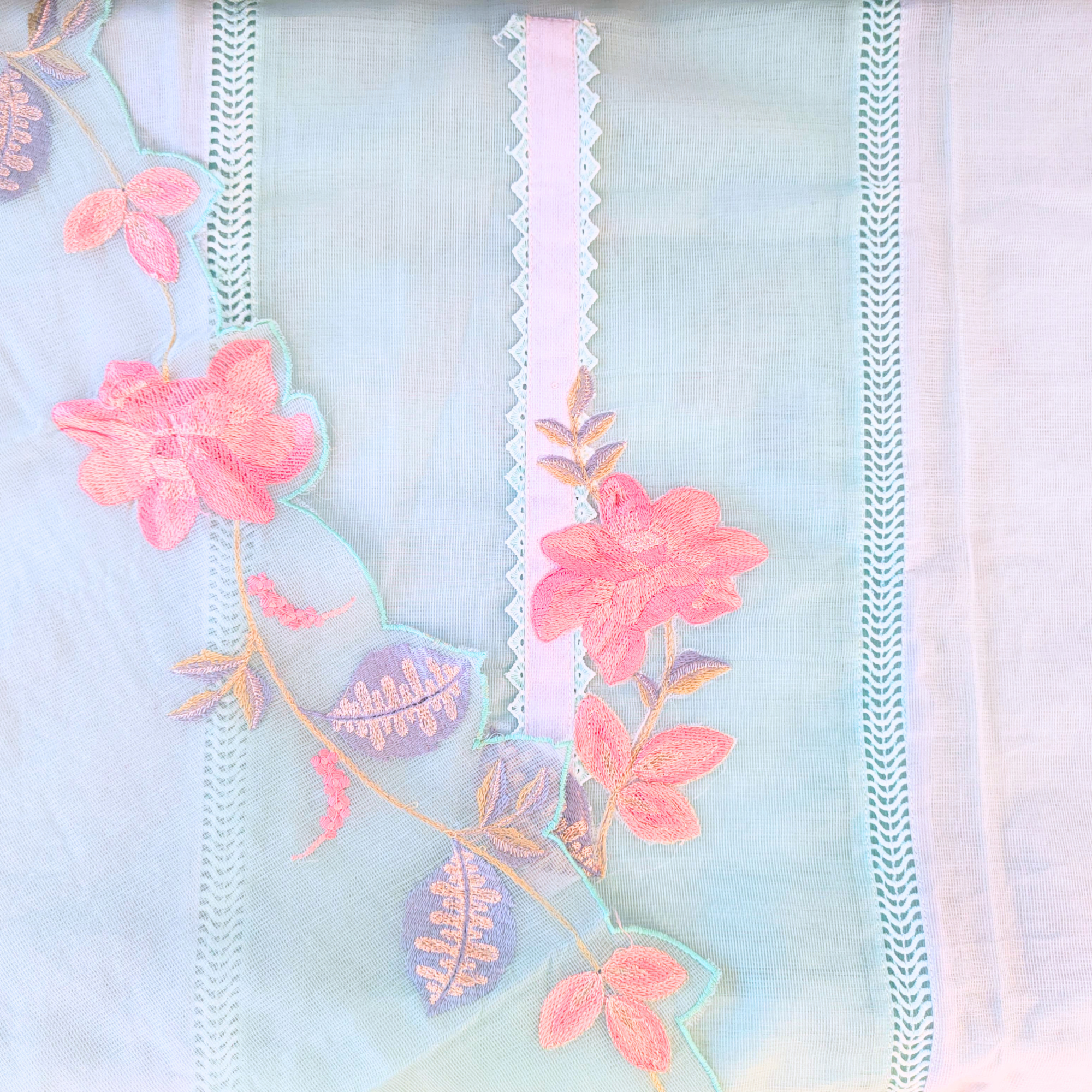 KOTA SUIT WITH FLORAL MACHINE EMBROIDERY