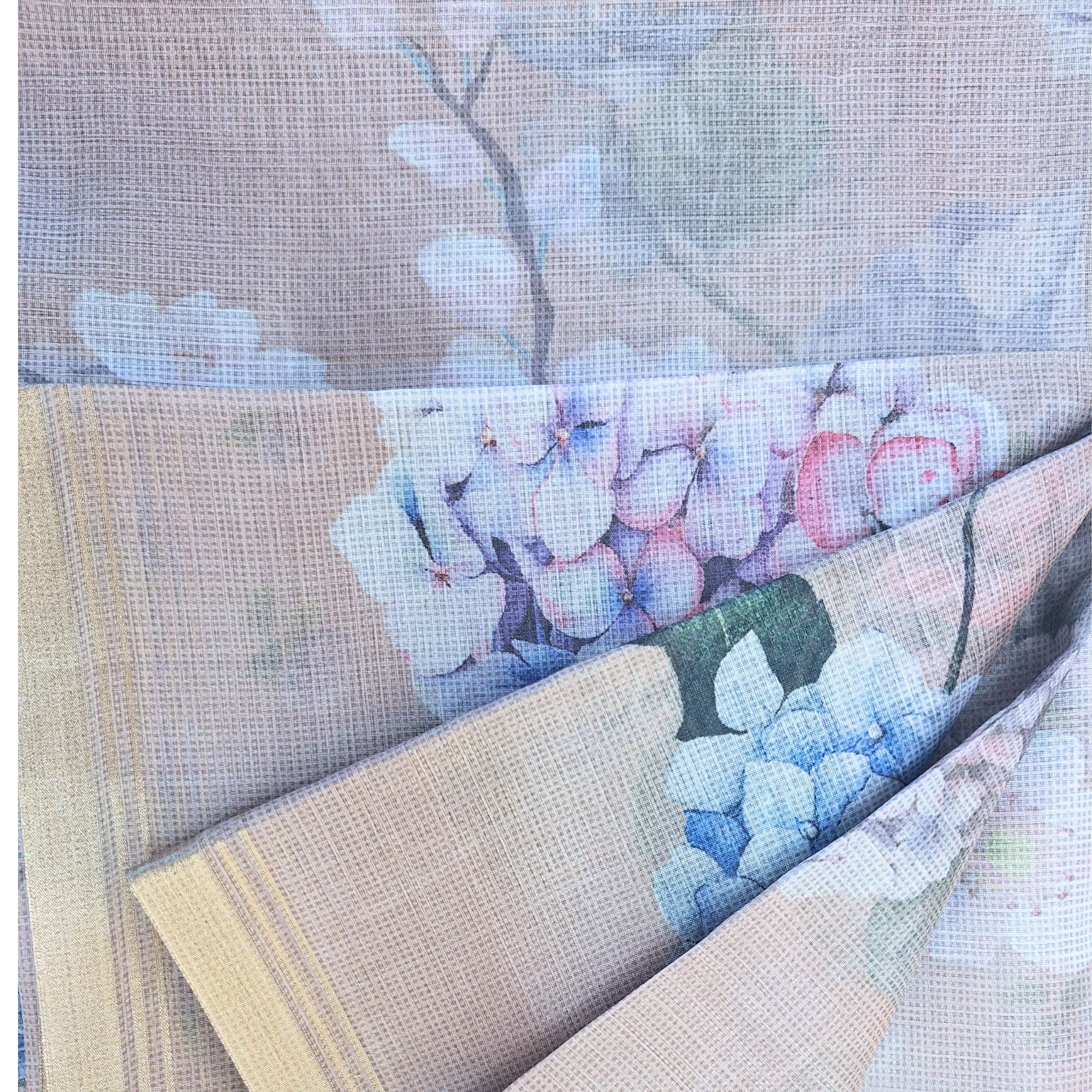 ORGANZA CHANDERI SAREE WITH DIGITAL PRINT