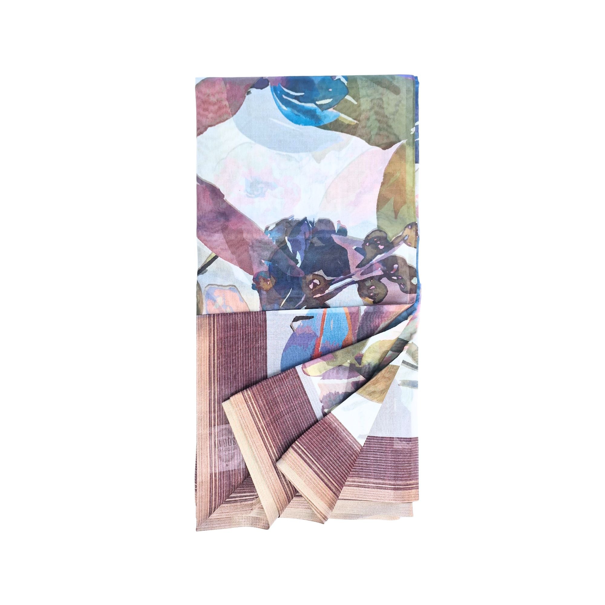 ORGANZA CHANDERI SAREE WITH ABSTRACT PRINT