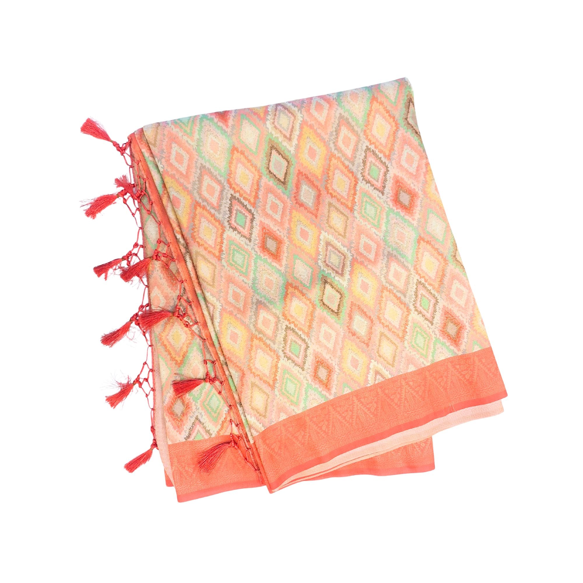 PATOLA SILK SAREE WITH GEOMATRIC MOTIFS