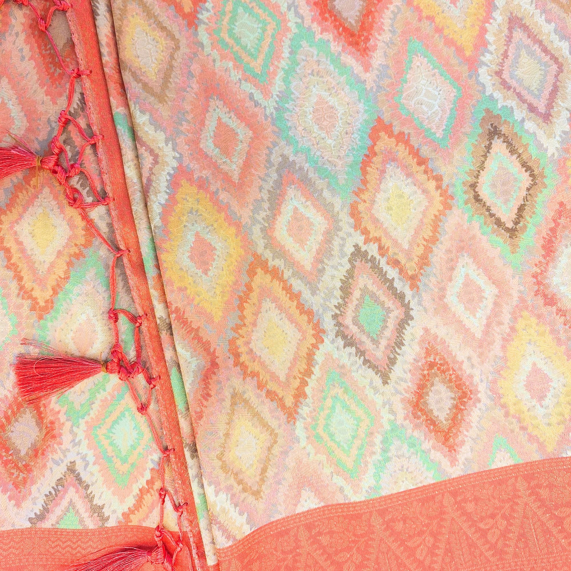 PATOLA SILK SAREE WITH GEOMATRIC MOTIFS