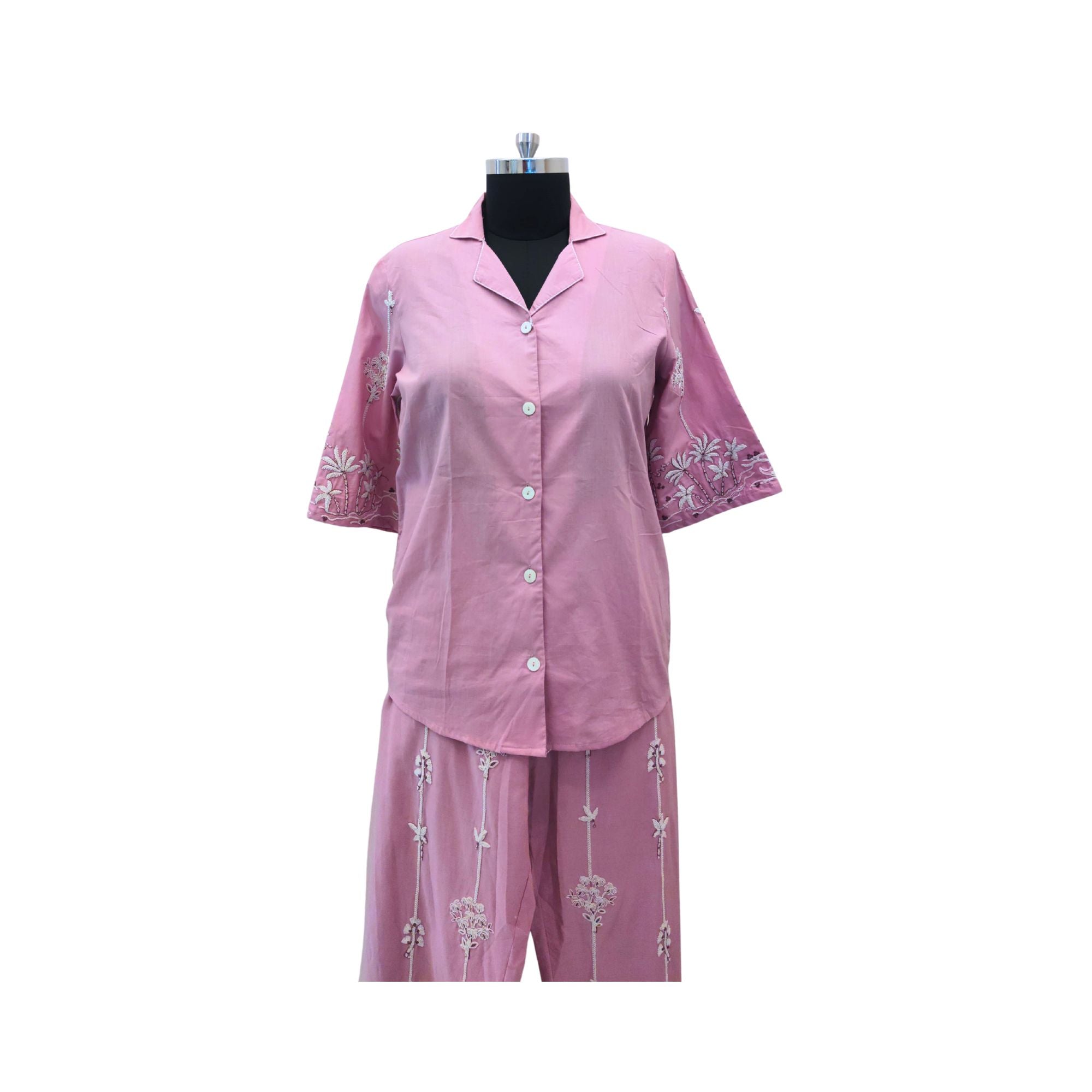 COTTON CO-ORD SET WITH DETAILING OF MACHINE EMBROIDERY