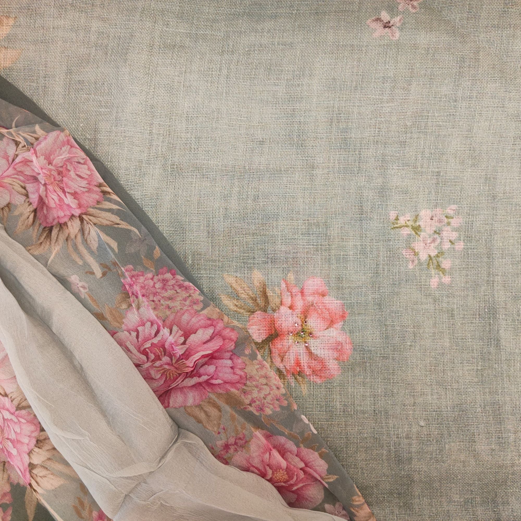 DIGITAL PRINTED LINEN SUIT IN OMBRE SHADES