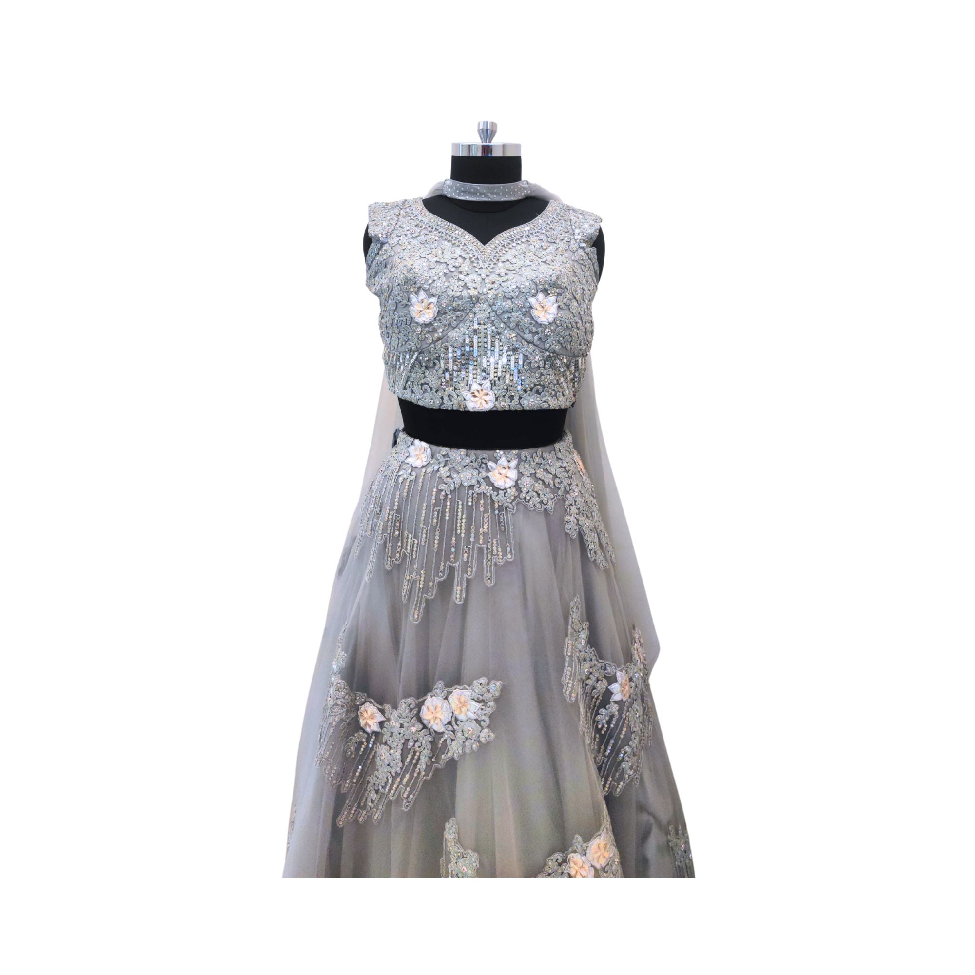 NET LEHANGA WITH EMBROIDER BLOUSE