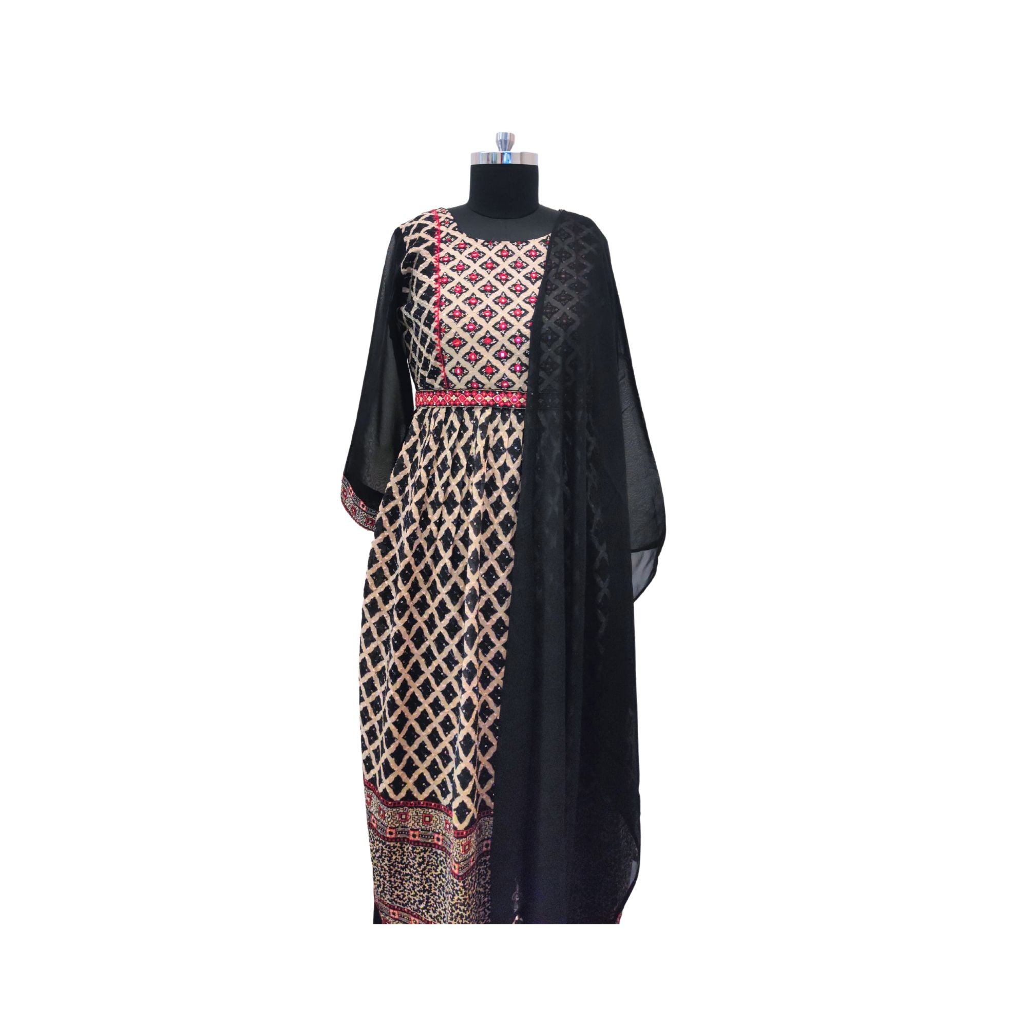 GEORGETTE KURTI WITH FLARED PANTS