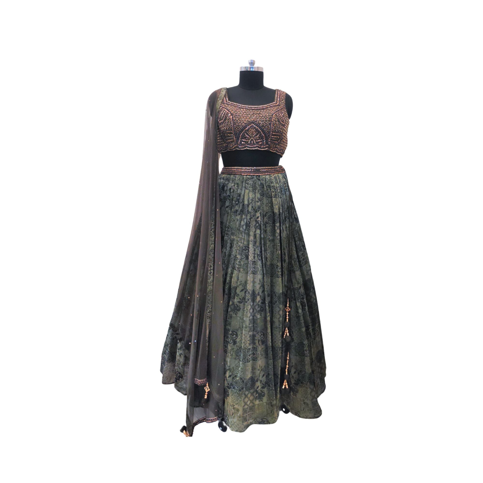 JIMMYCHU LEHANGA WITH EMBROIDER BLOUSE