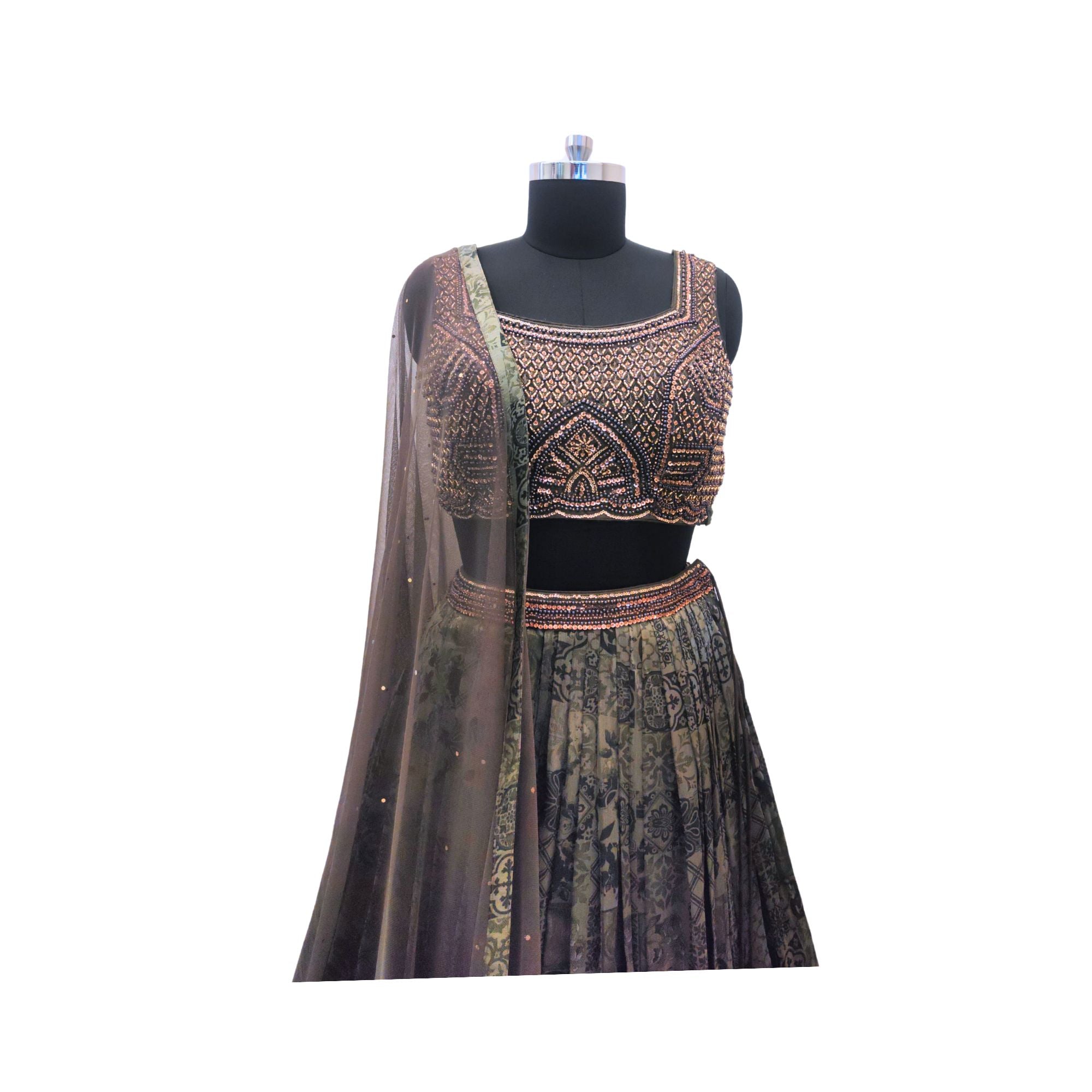 JIMMYCHU LEHANGA WITH EMBROIDER BLOUSE