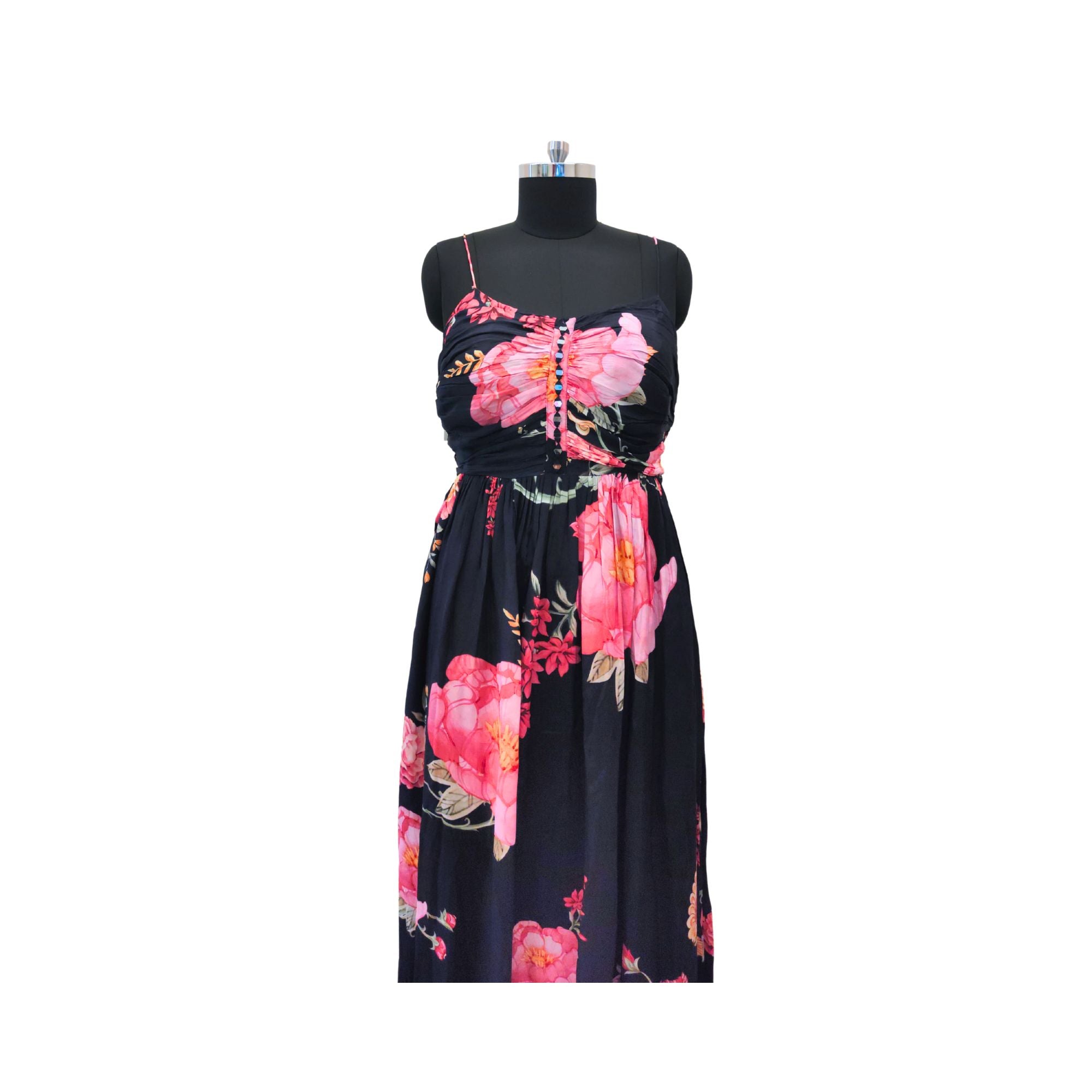 CREPE GOWN WITH DIGITAL PRINT