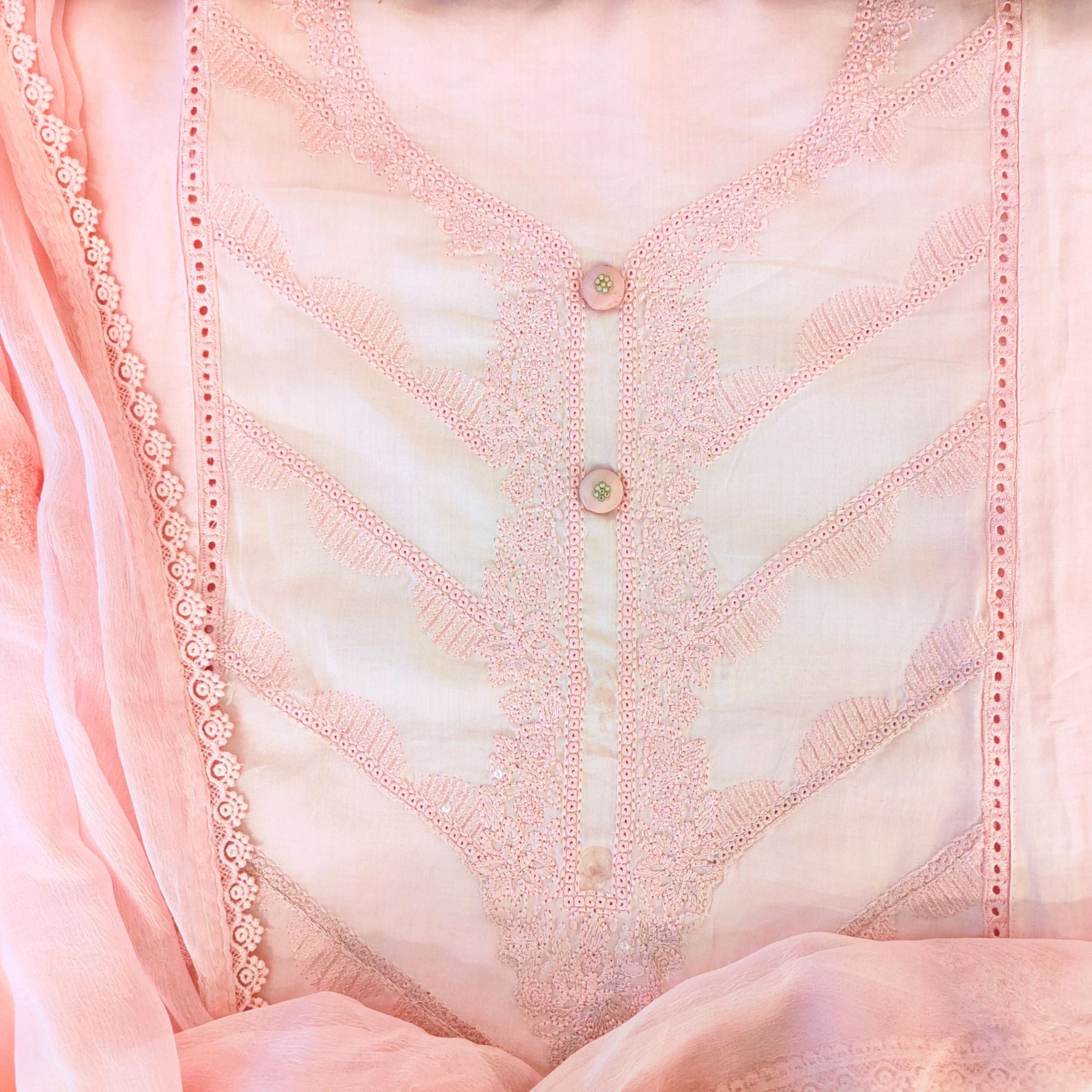 SOFT MUSLIN WITH THREAD EMBROIDERY AND