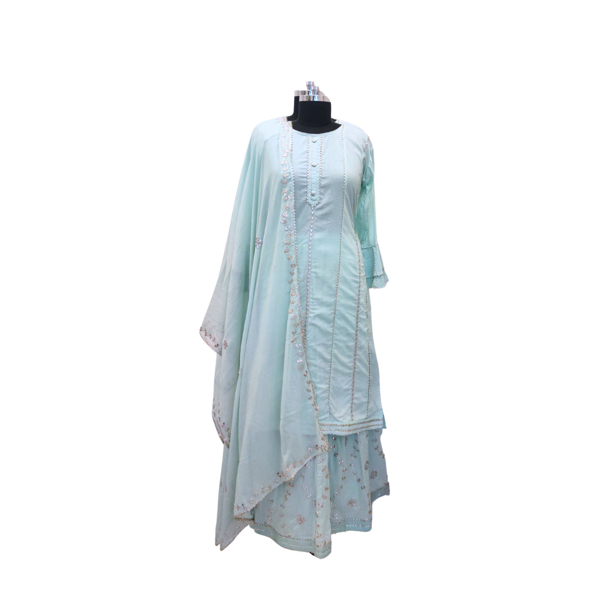 COTTON SEMI STITCH KURTI WITH SKIRT