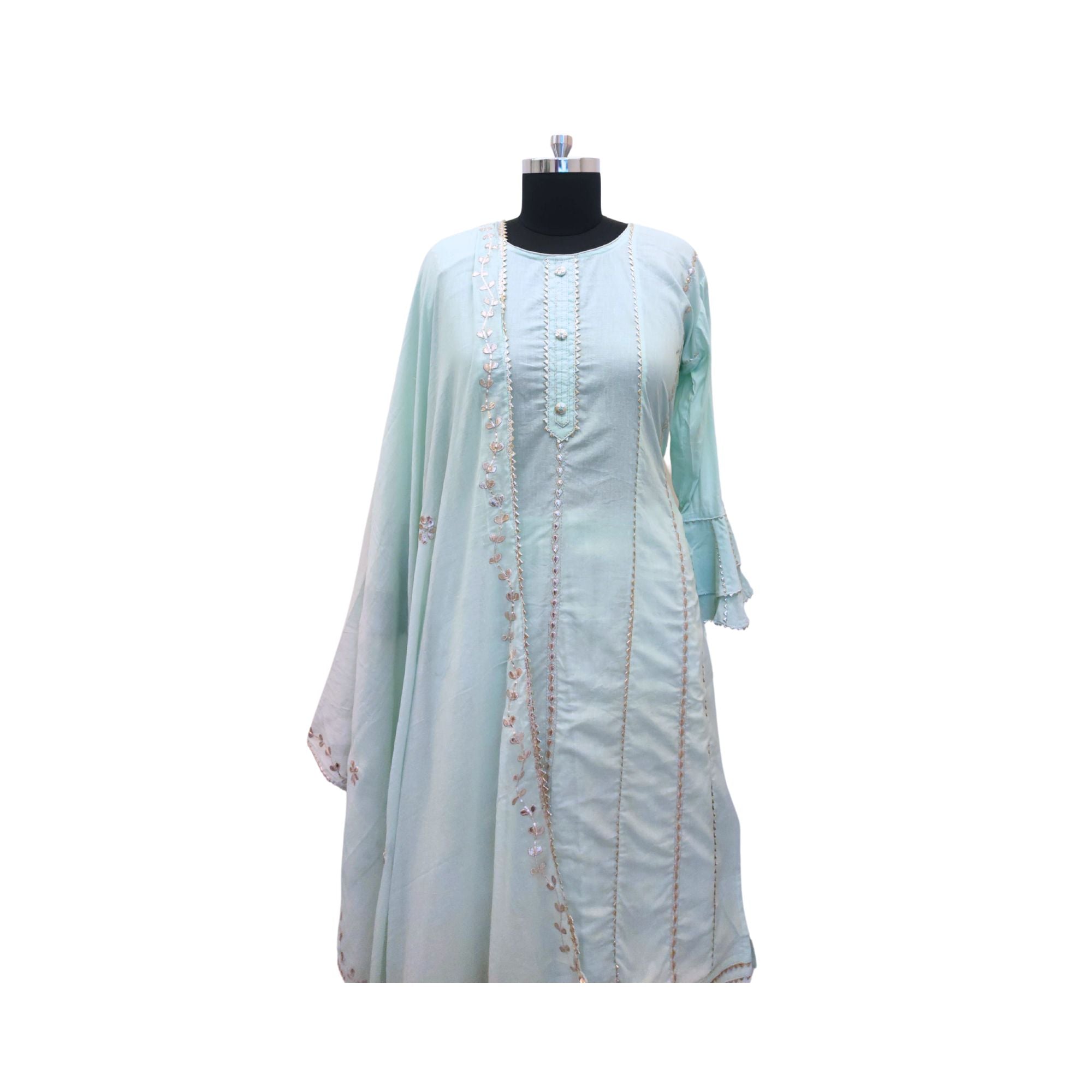 COTTON SEMI STITCH KURTI WITH SKIRT