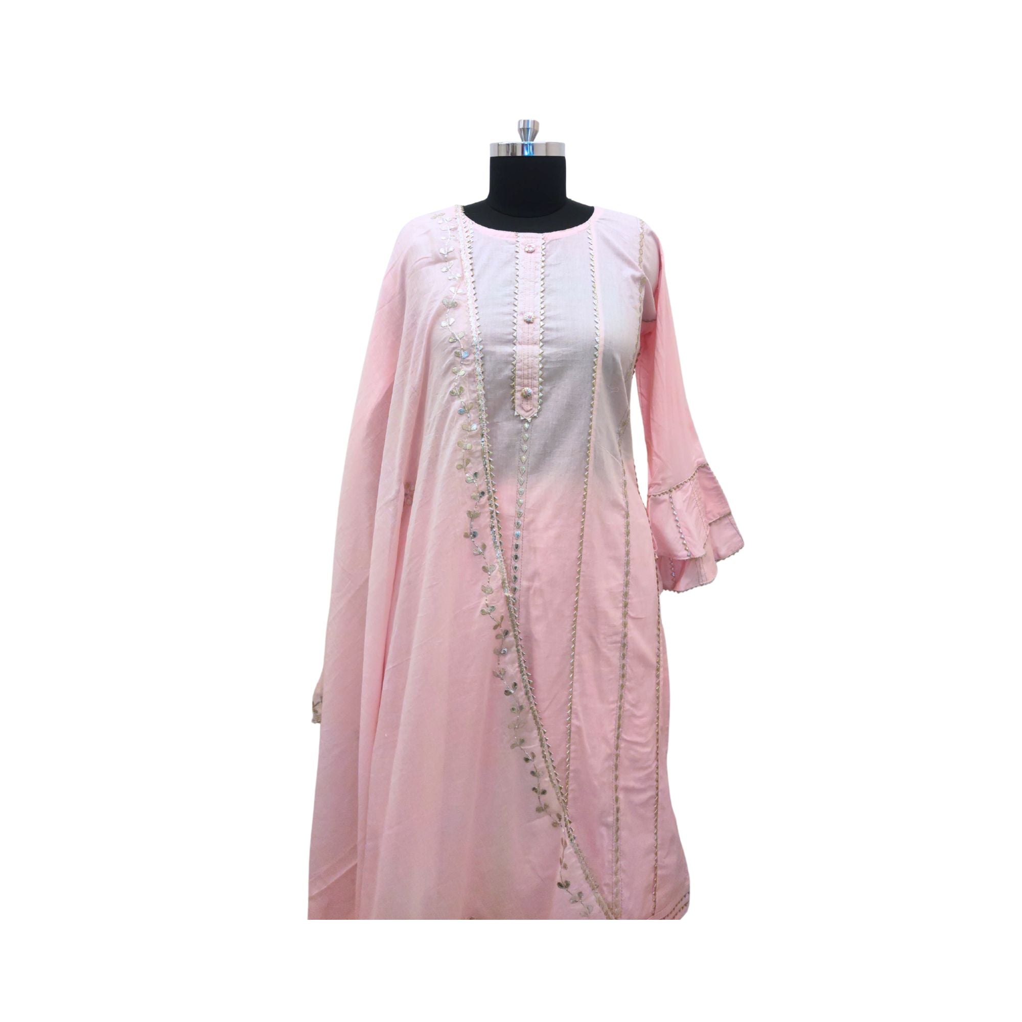 COTTON SEMI STITCH KURTI WITH SKIRT