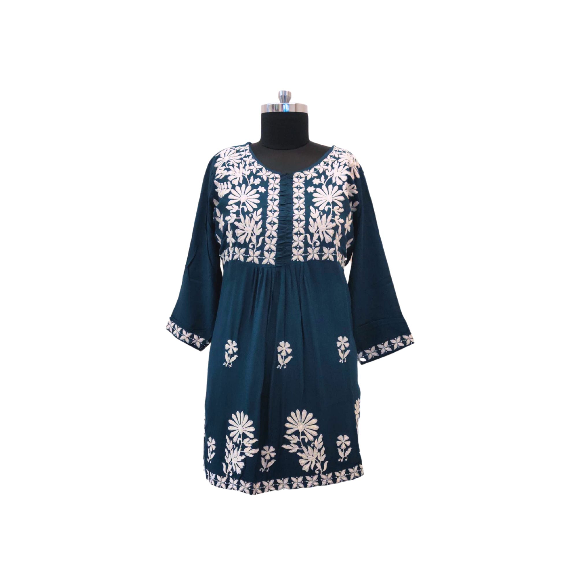 COTTON KURTI WITH MACHINE EMBROIDERY