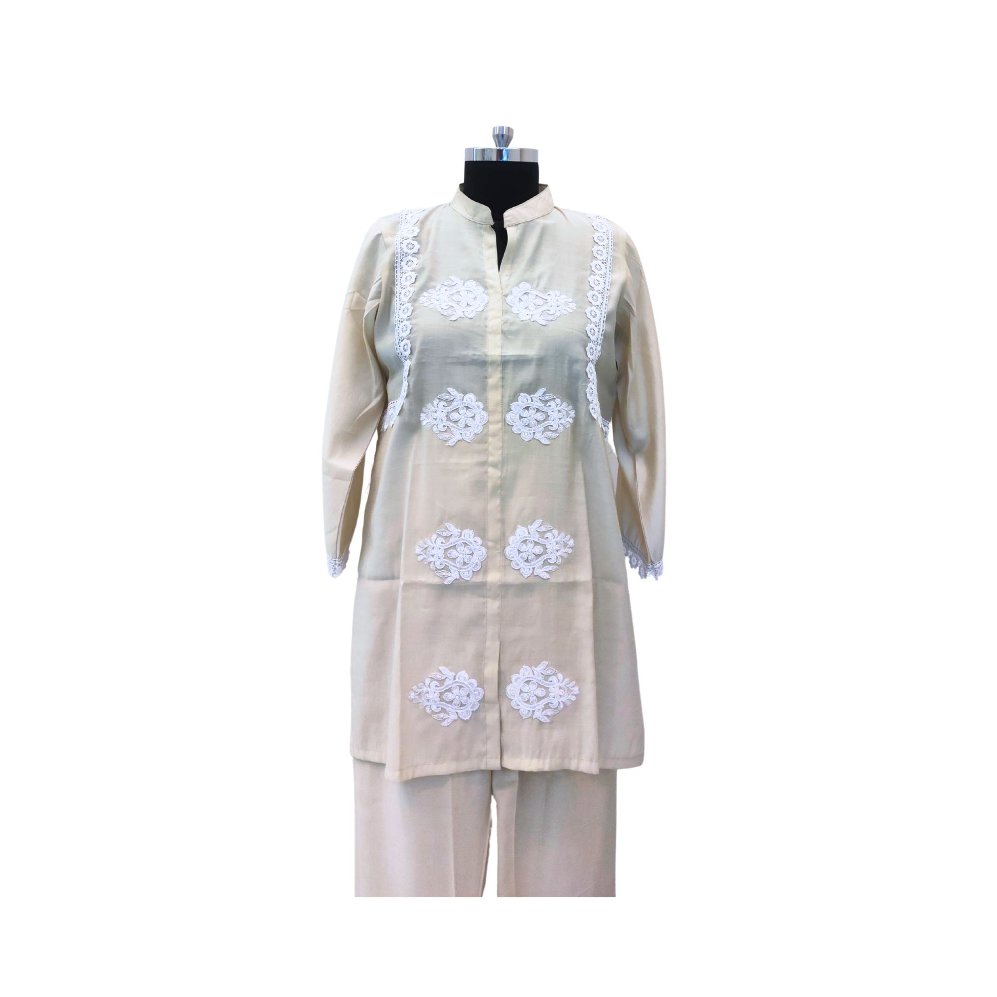 MUSLIN CO-ORD SET WITH  BAND COLLAR