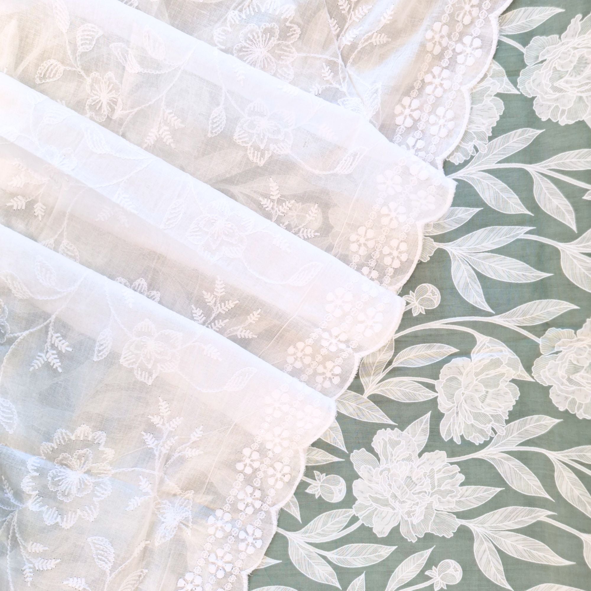 SAGE GREEN COTTON UNSTITCH SUIT