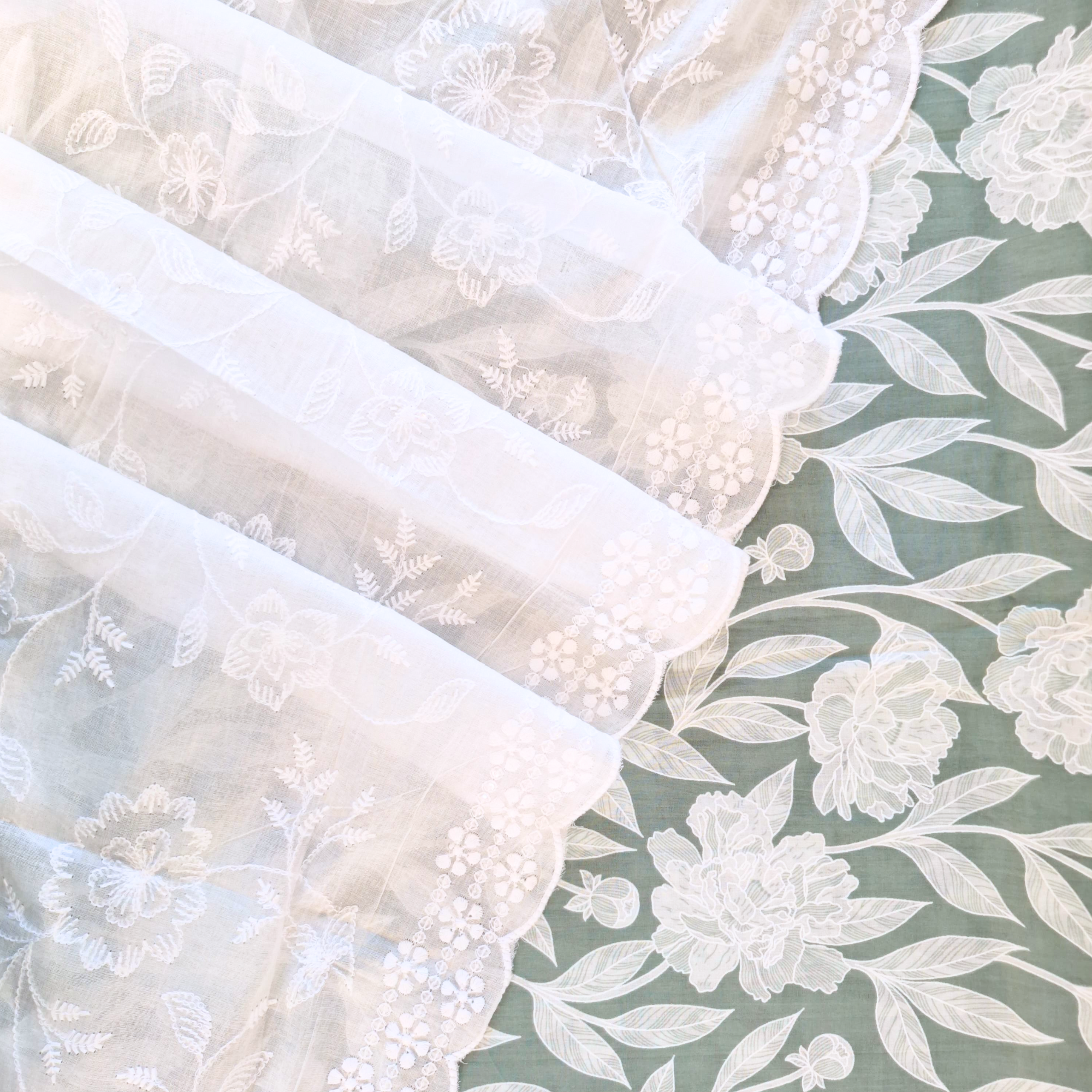 SAGE GREEN PRINTED COTTON UNSTITCHED SUIT